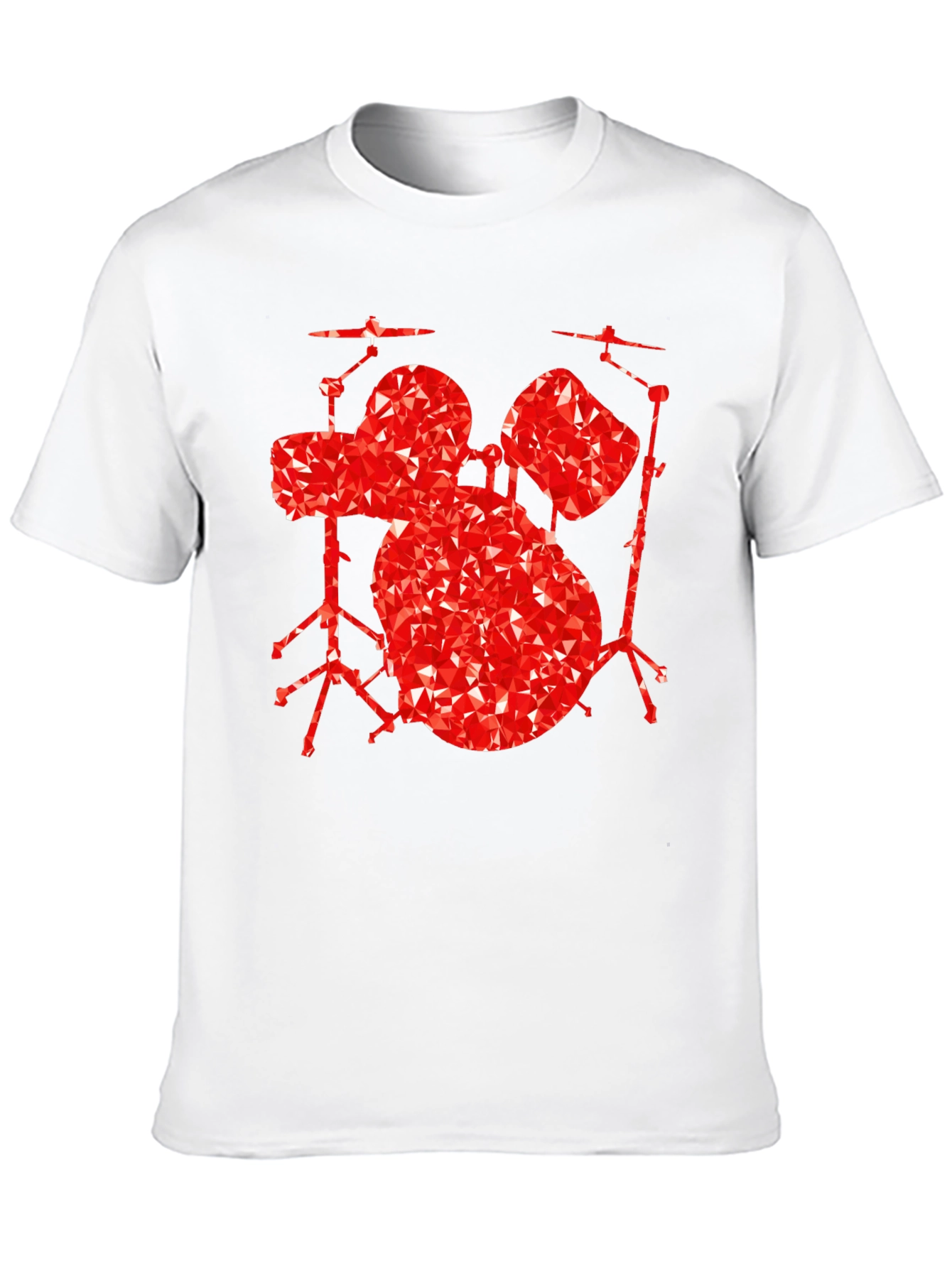 Geometric Drum Set Graphic Tee - Black