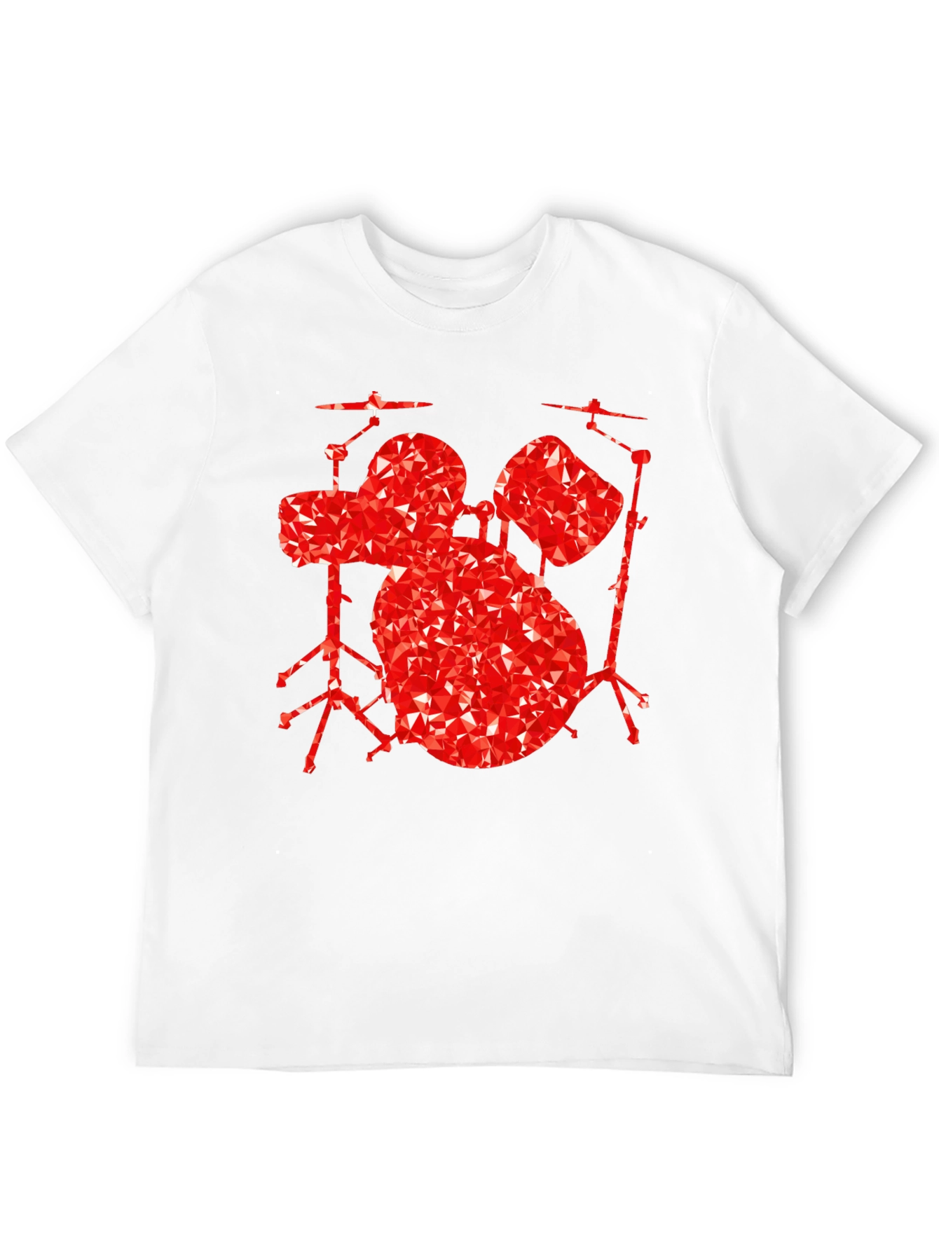 Geometric Drum Set Graphic Tee - Black