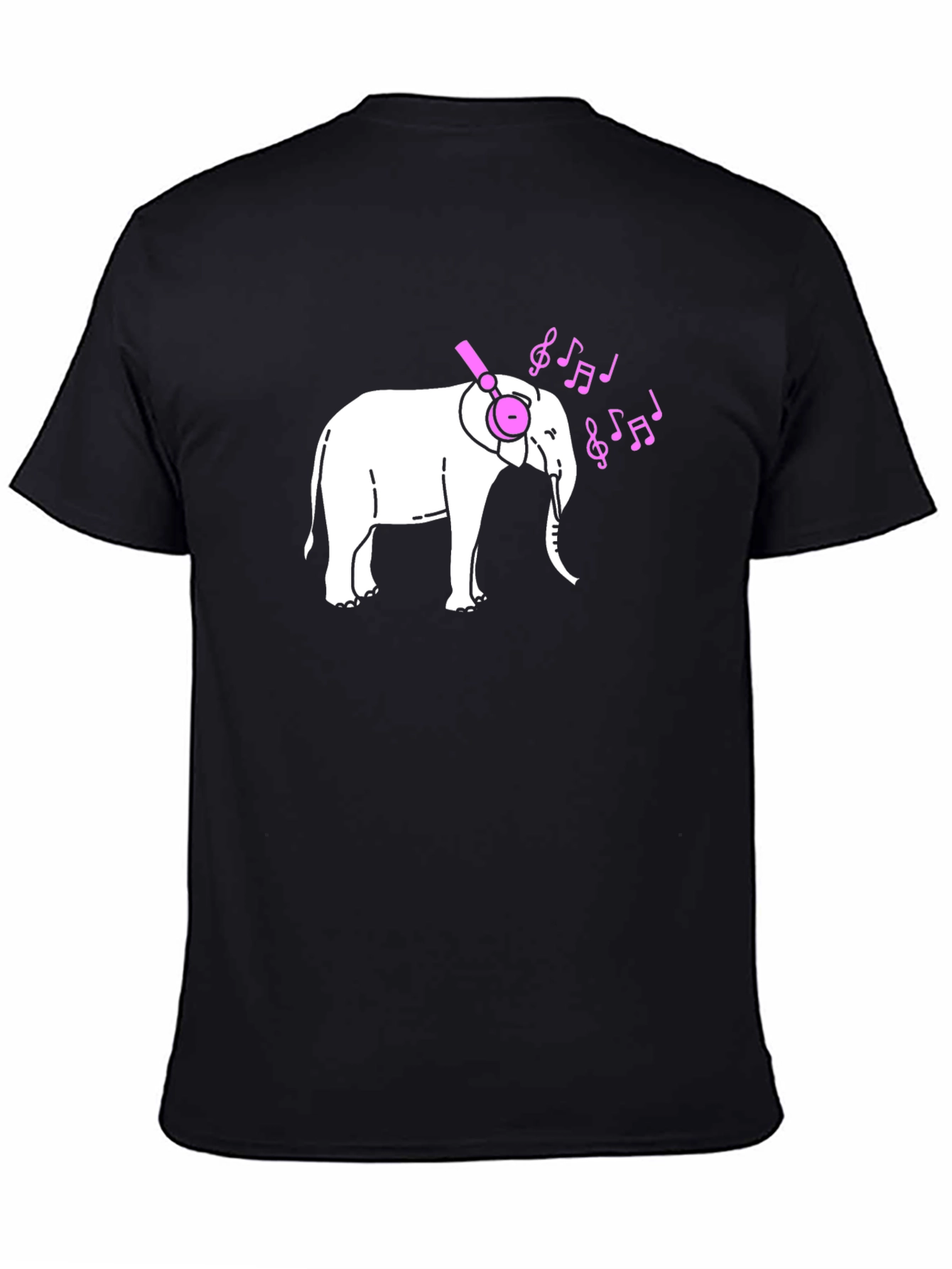 Elephant DJ Graphic Tee - Black Cotton T-Shirt