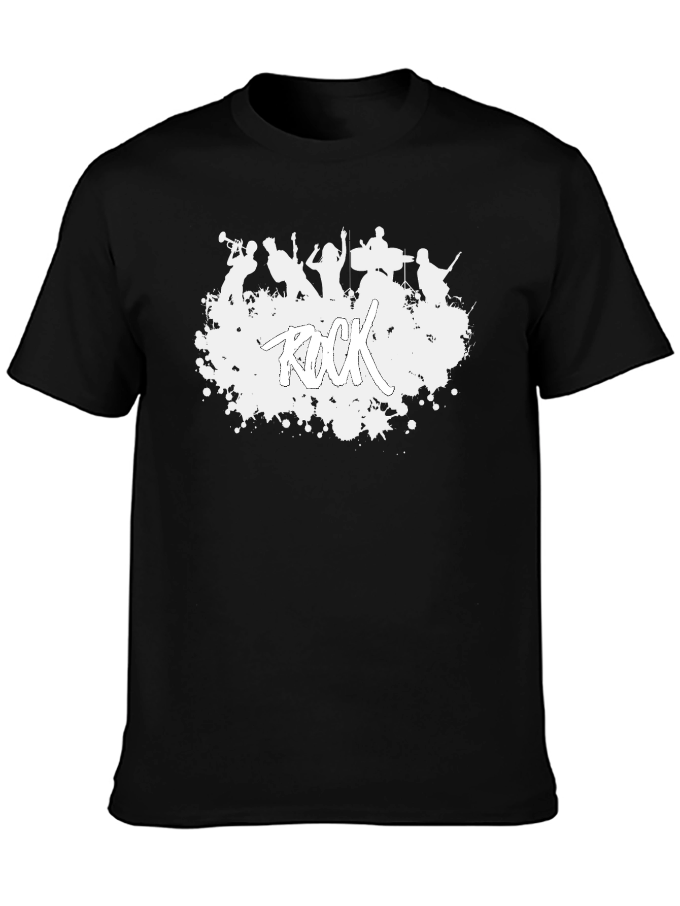 Rock Band Graphic Tee - Mens Black Cotton T-Shirt