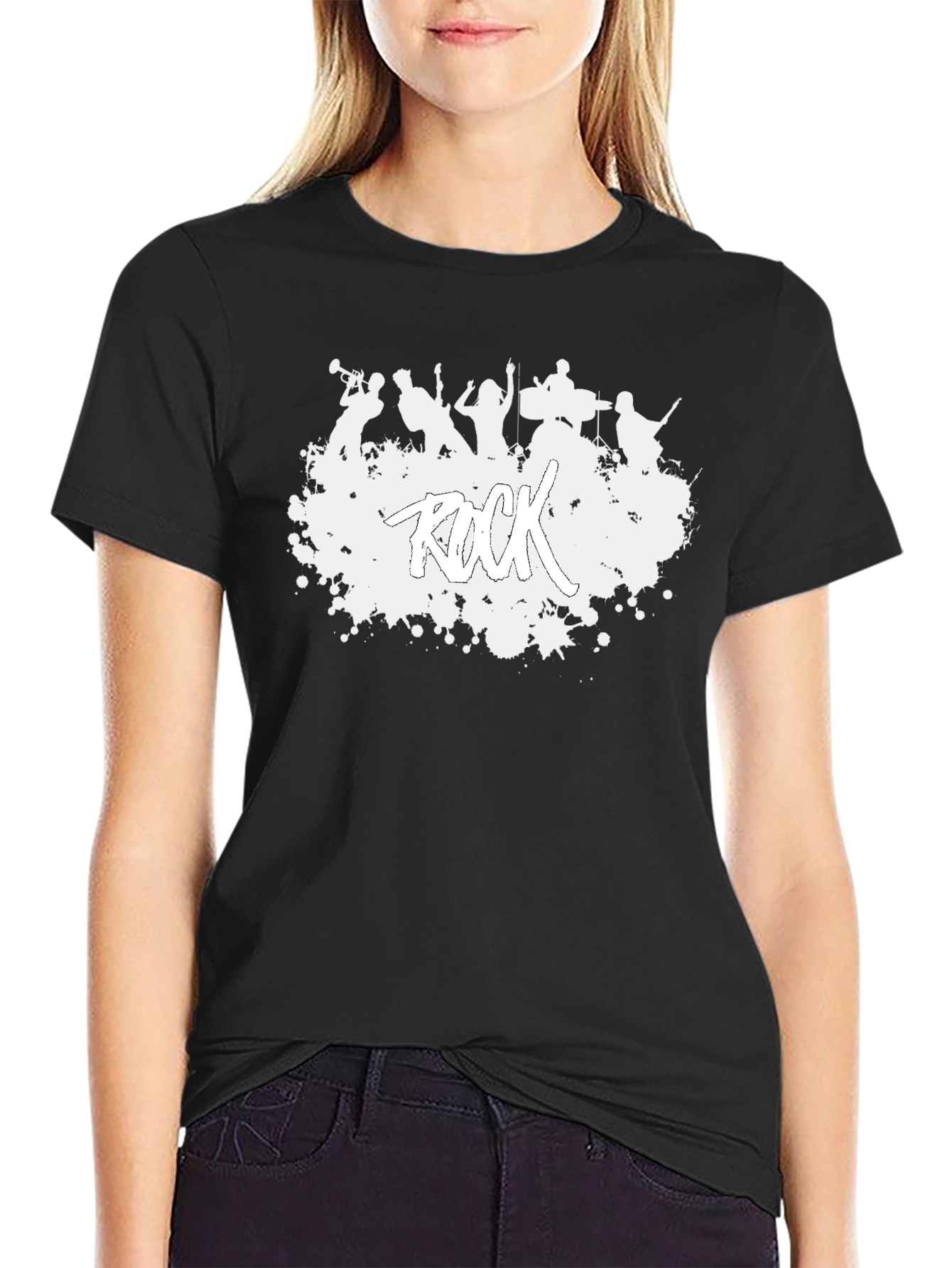 Rock Band Graphic Tee - Mens Black Cotton T-Shirt