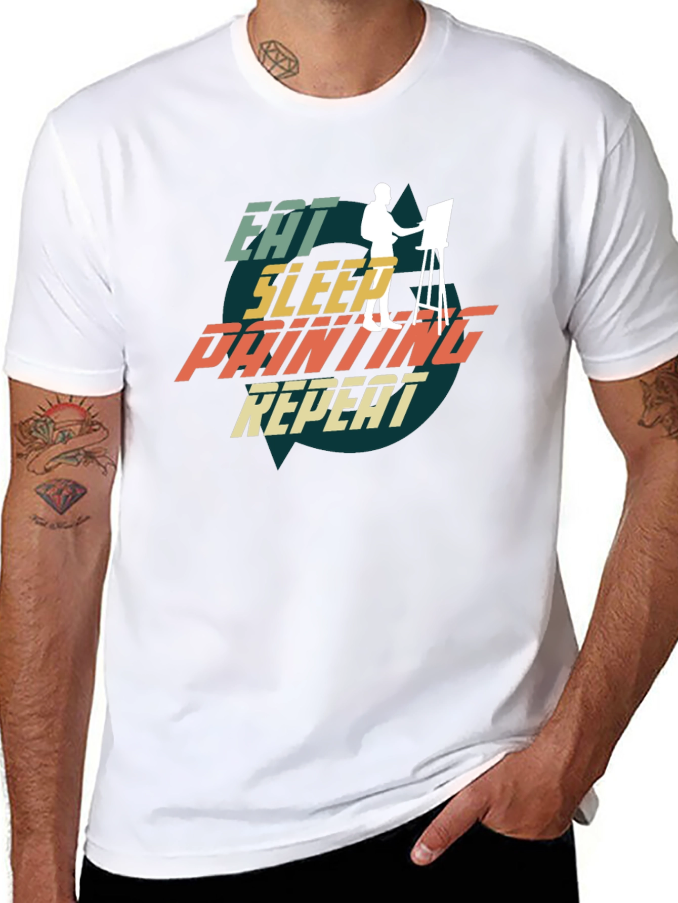 Eat Sleep Painting Repeat Graphic Tee