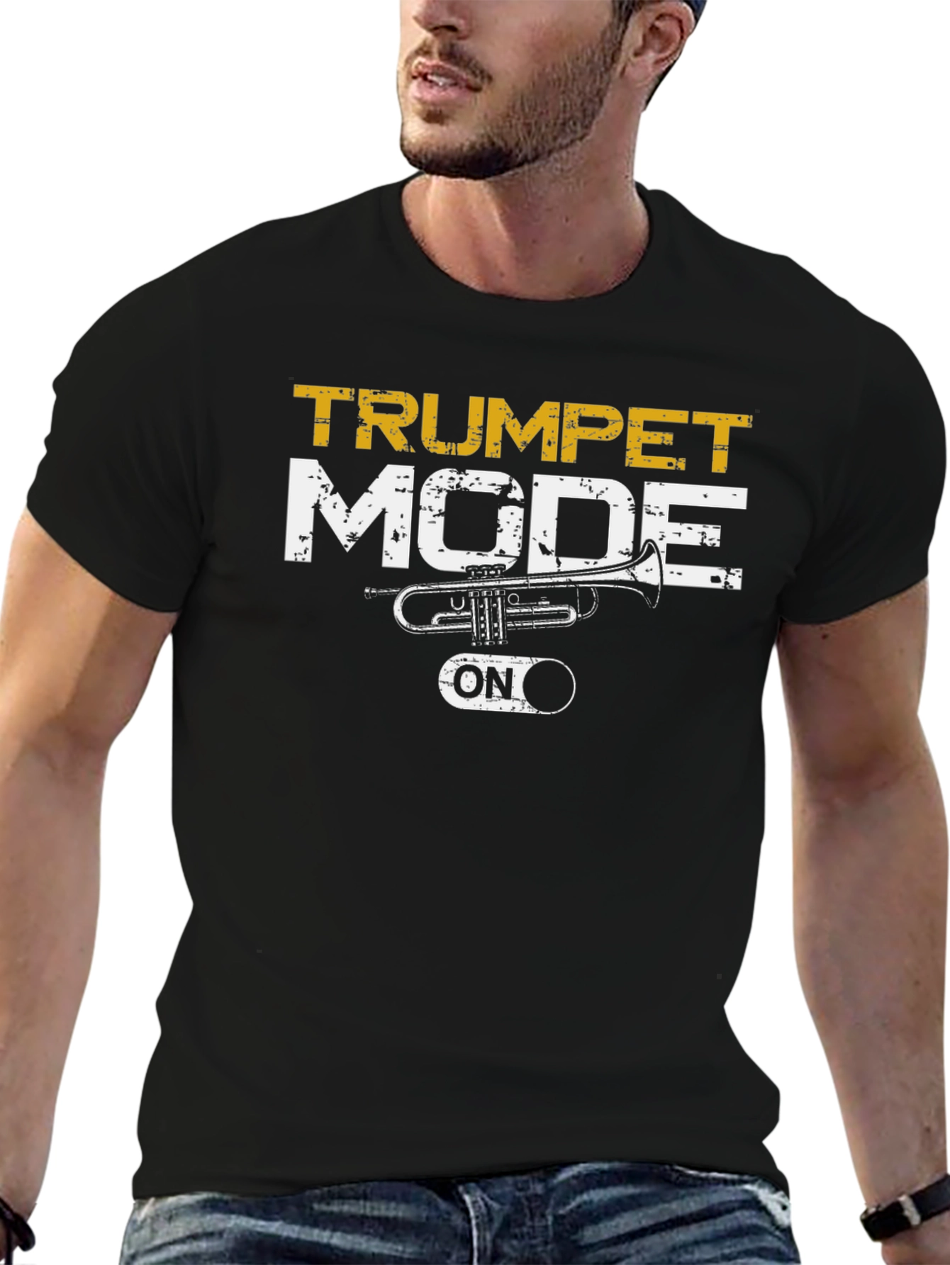 Trumpet Mode ON Black Graphic Tee