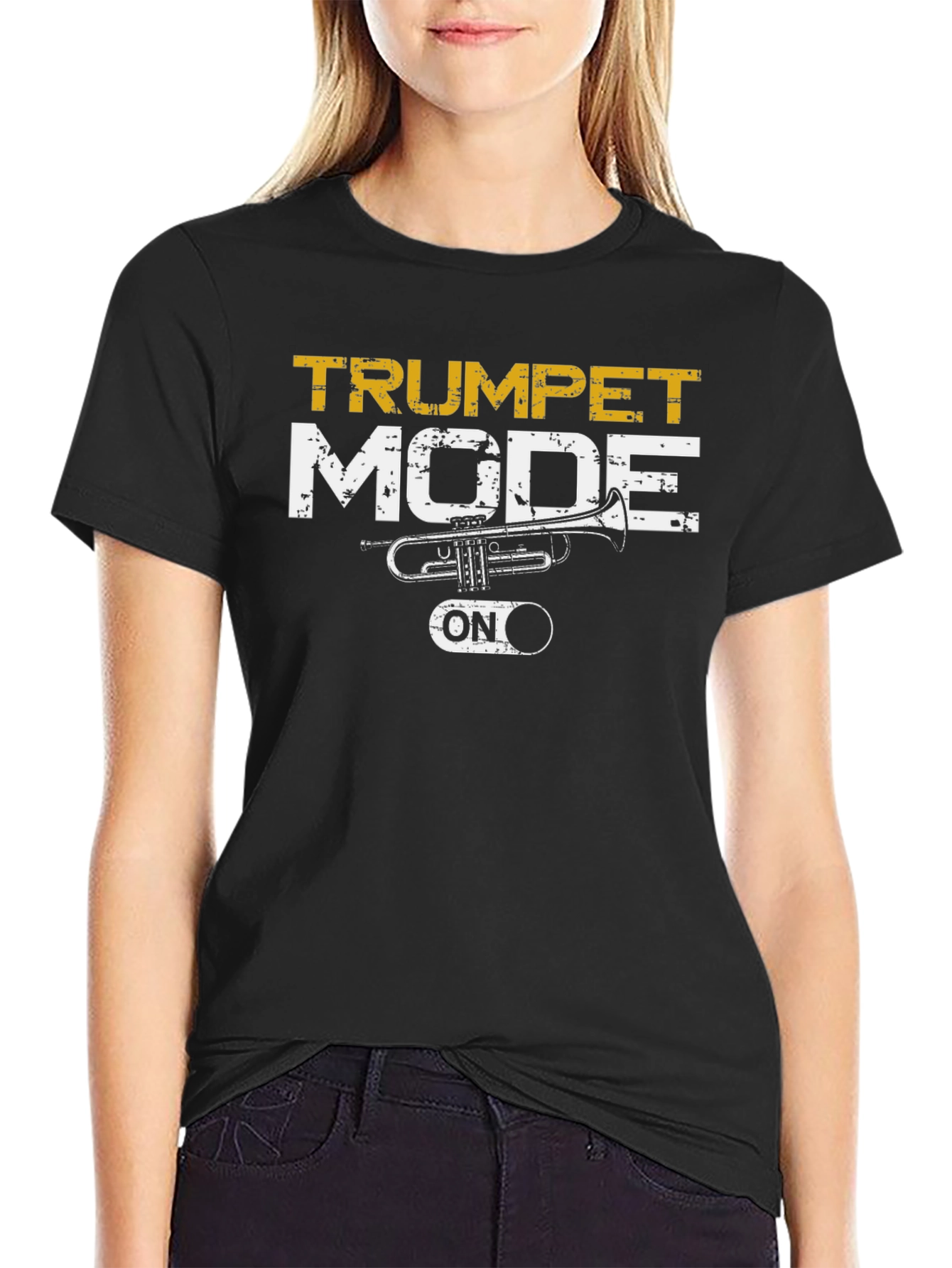 Trumpet Mode ON Black Graphic Tee