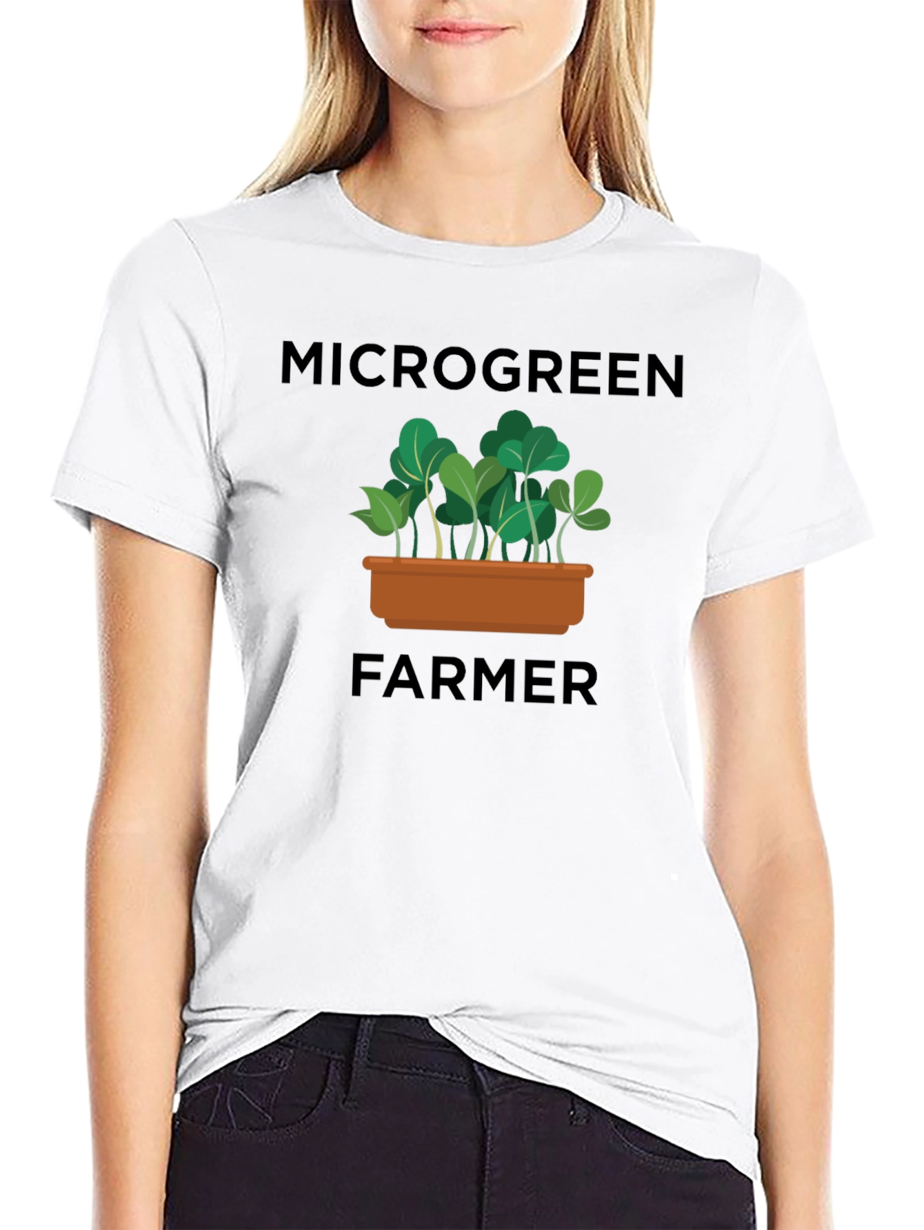 Microgreen Farmer Graphic T-Shirt - Black