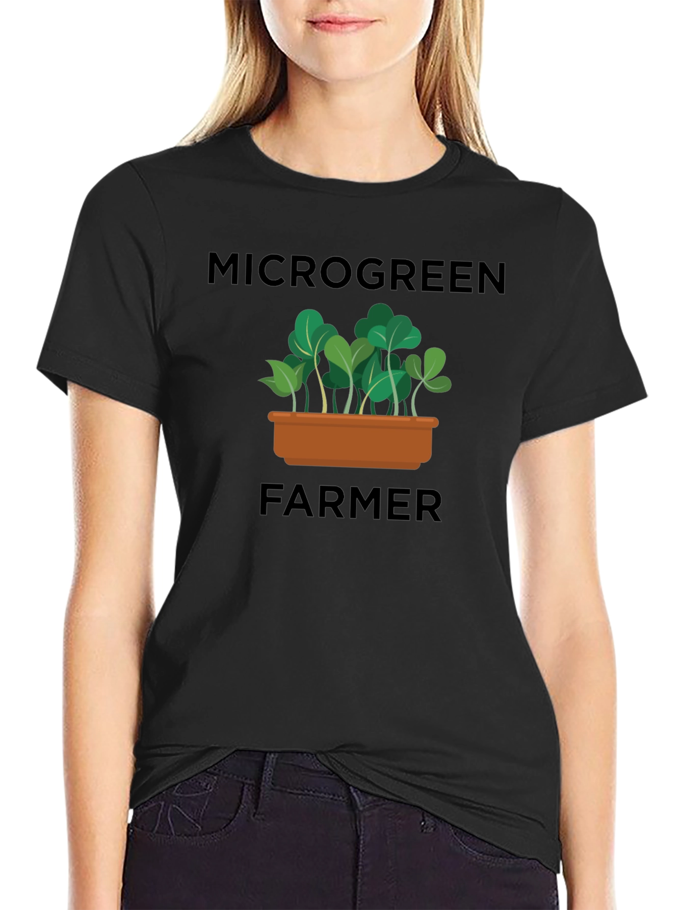 Microgreen Farmer Graphic T-Shirt - Black