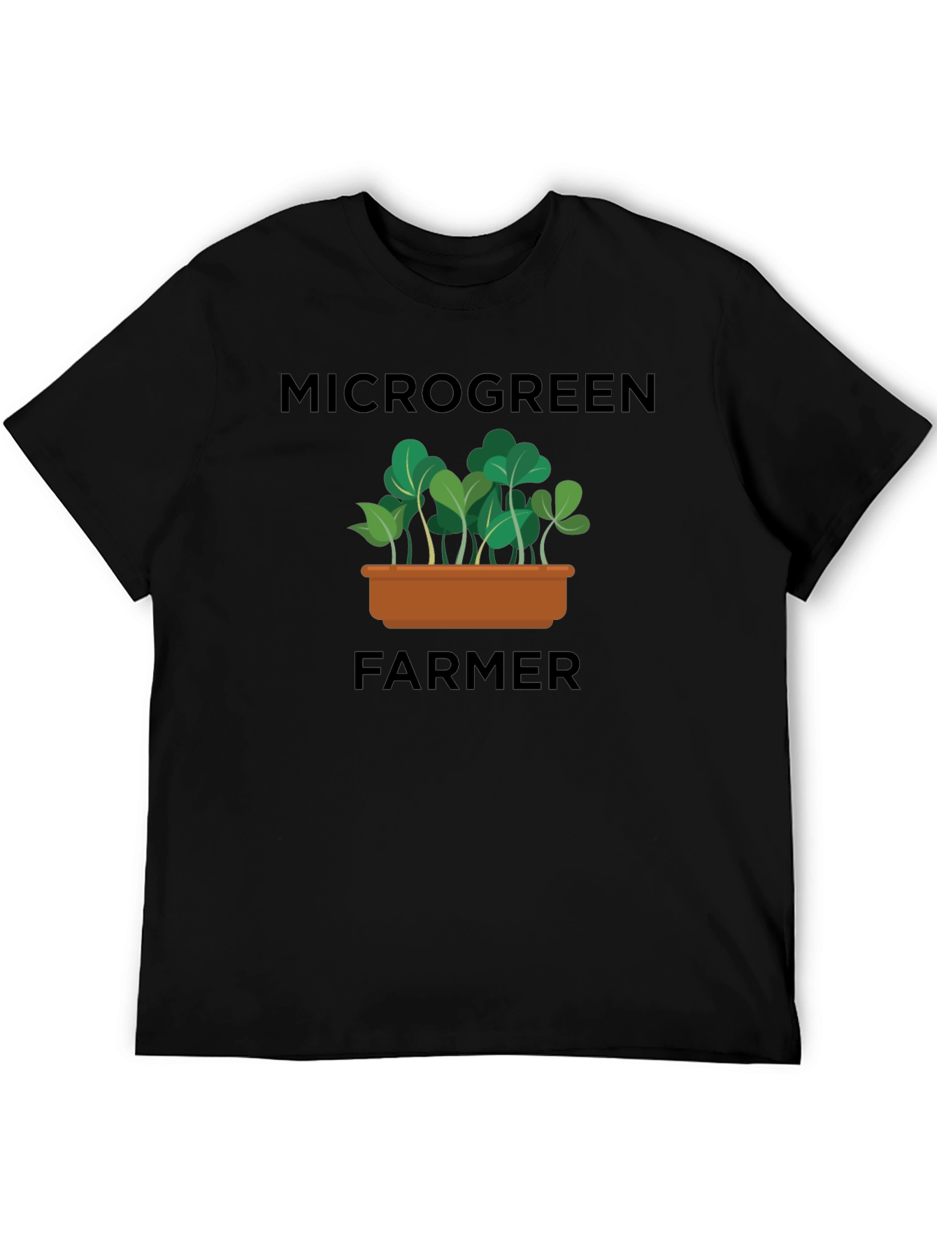 Microgreen Farmer Graphic T-Shirt - Black