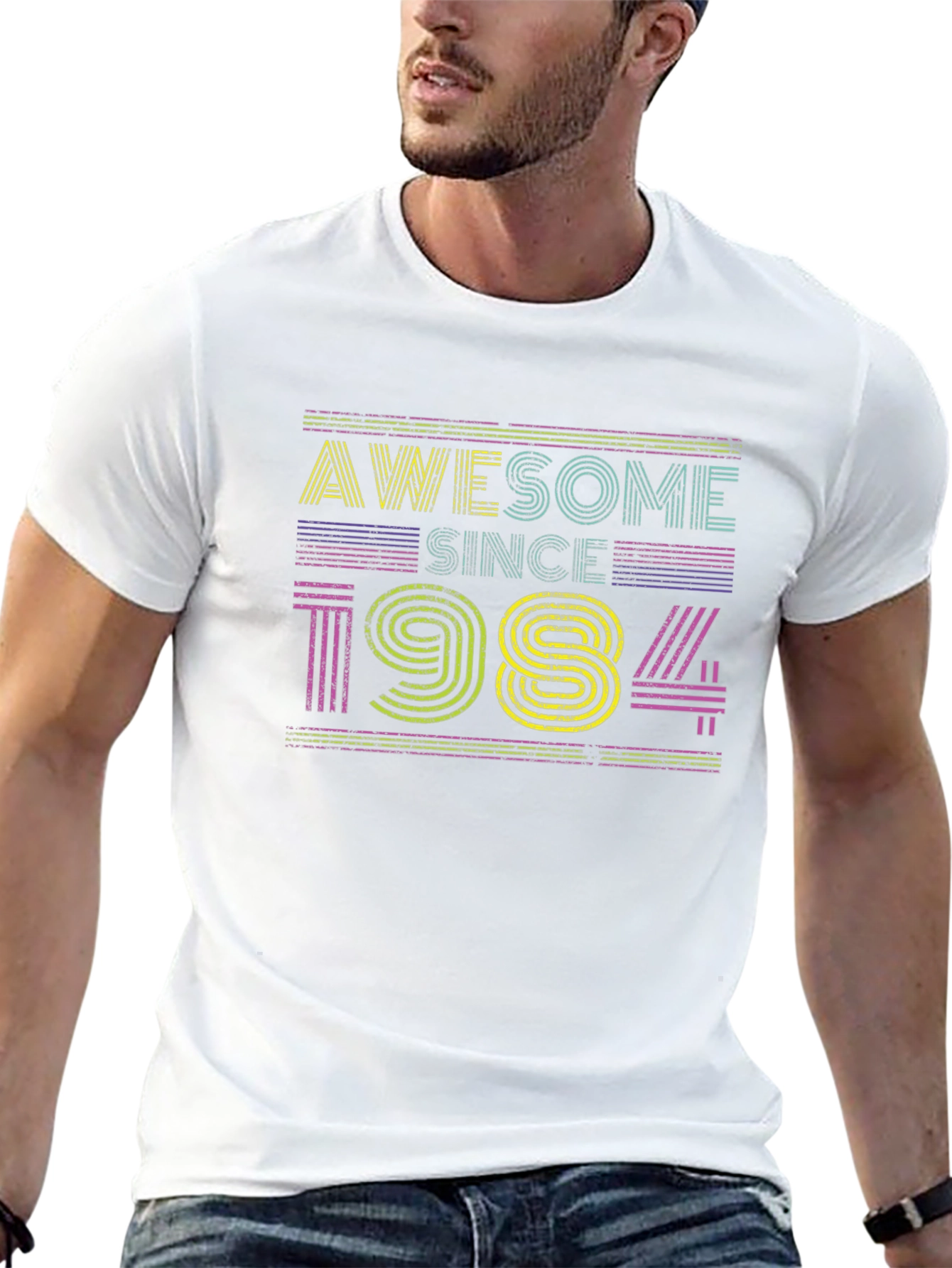 Awesome Since 1984 Black Graphic T-Shirt