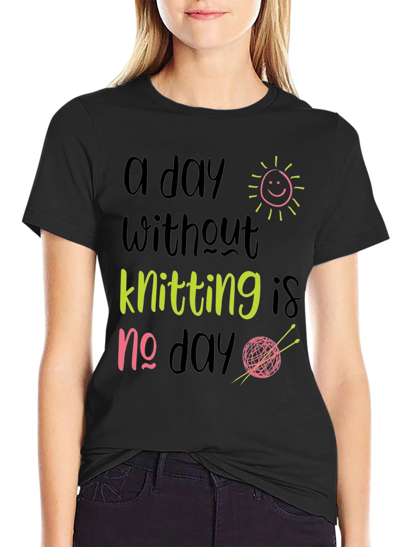 Knitting Lover T-Shirt: A Day Without Knitting