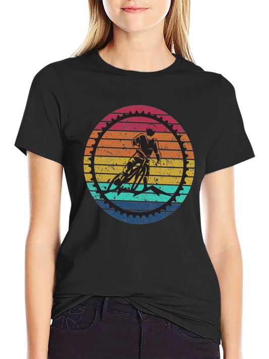 Retro Cycling T-Shirt - Mountain Bike Sunset
