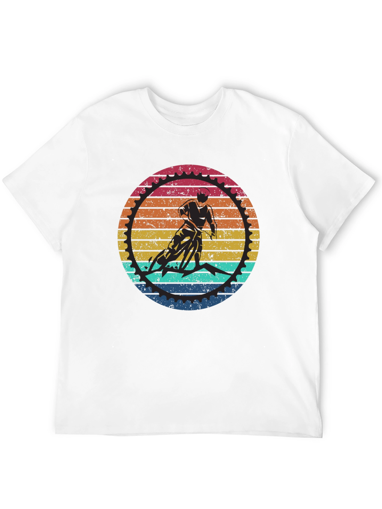 Retro Cycling T-Shirt - Mountain Bike Sunset
