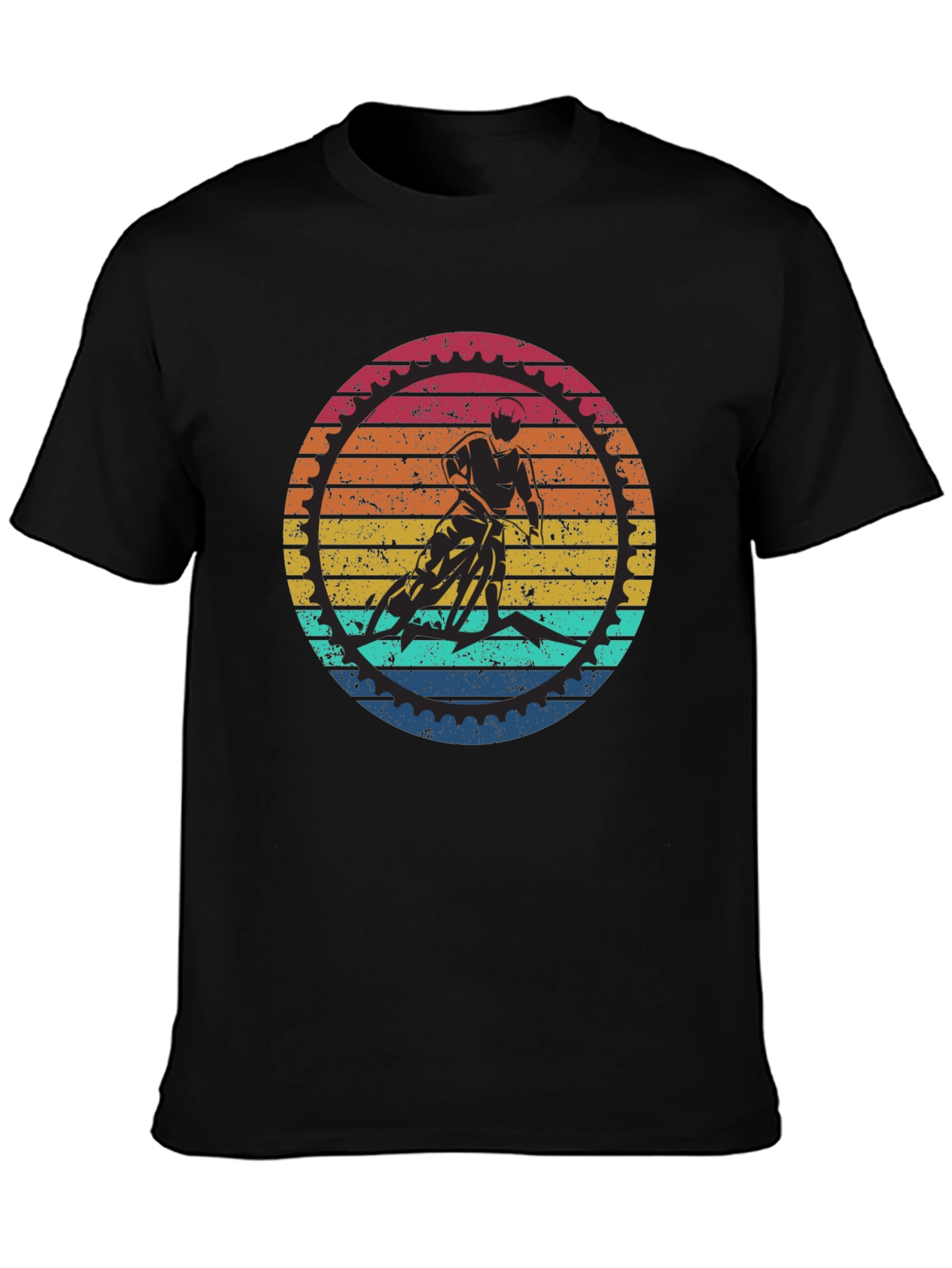 Retro Cycling T-Shirt - Mountain Bike Sunset
