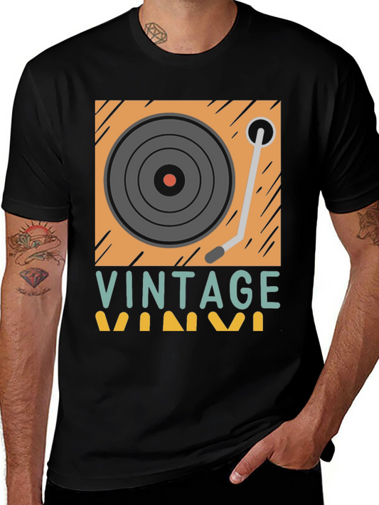 Retro Vinyl Record Player Graphic T-Shirt