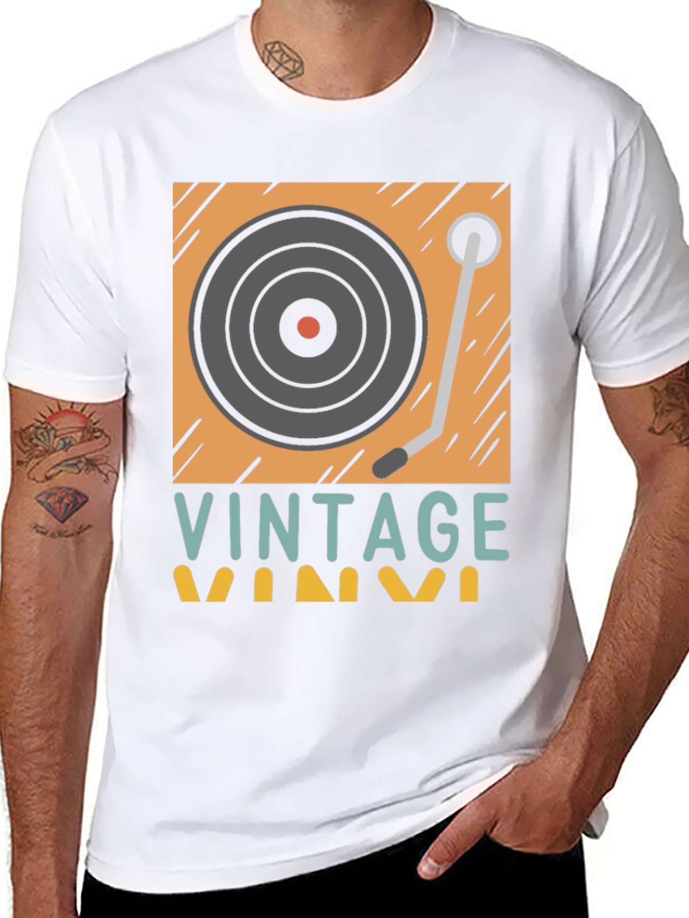 Retro Vinyl Record Player Graphic T-Shirt