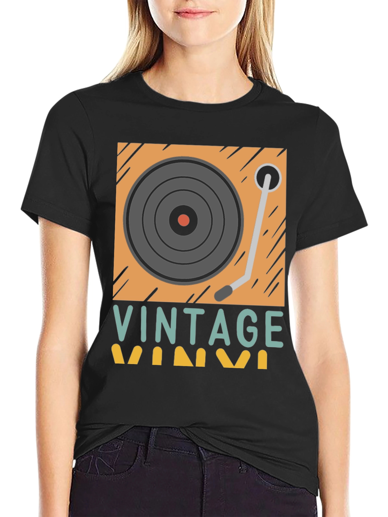 Retro Vinyl Record Player Graphic T-Shirt