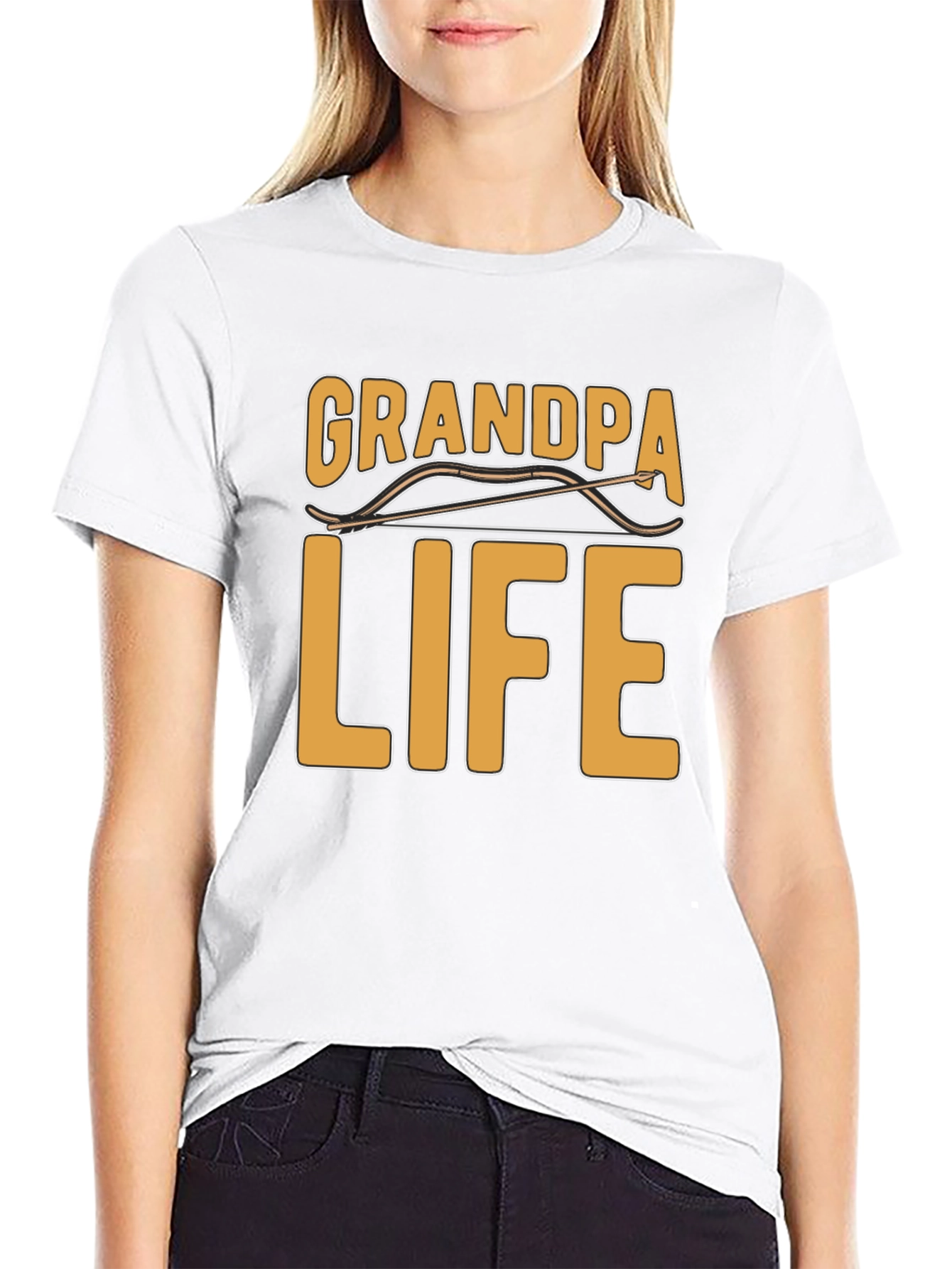 Grandpa Life Black T-Shirt Archery Graphic Tee