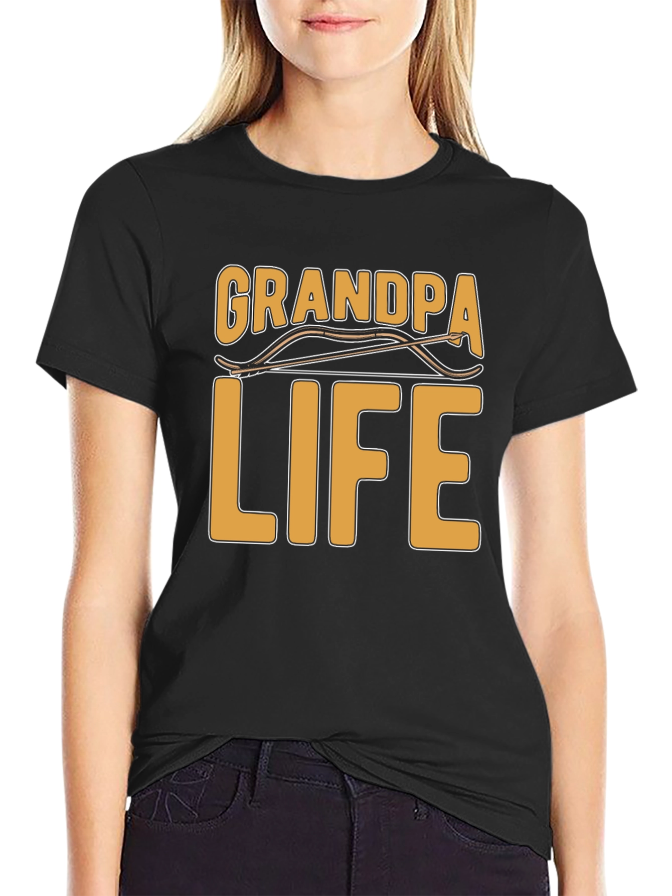 Grandpa Life Black T-Shirt Archery Graphic Tee