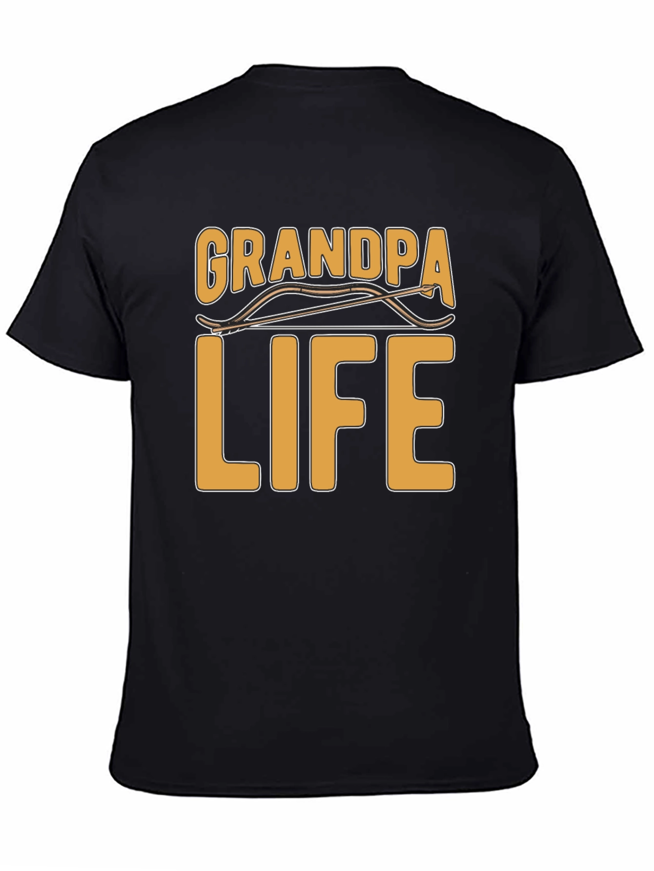 Grandpa Life Black T-Shirt Archery Graphic Tee