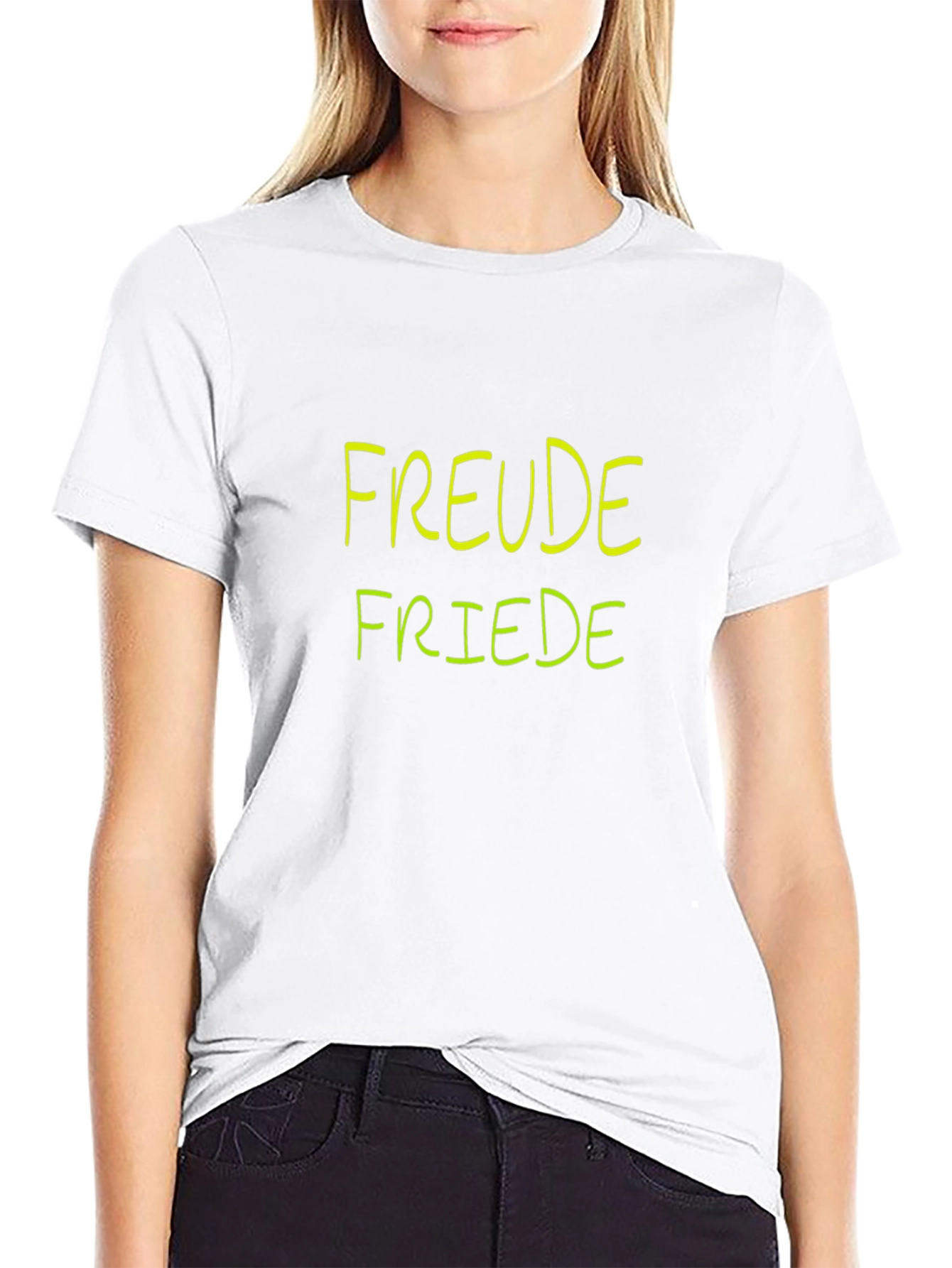 Freude Friede Graphic Tee - Black Cotton T-Shirt