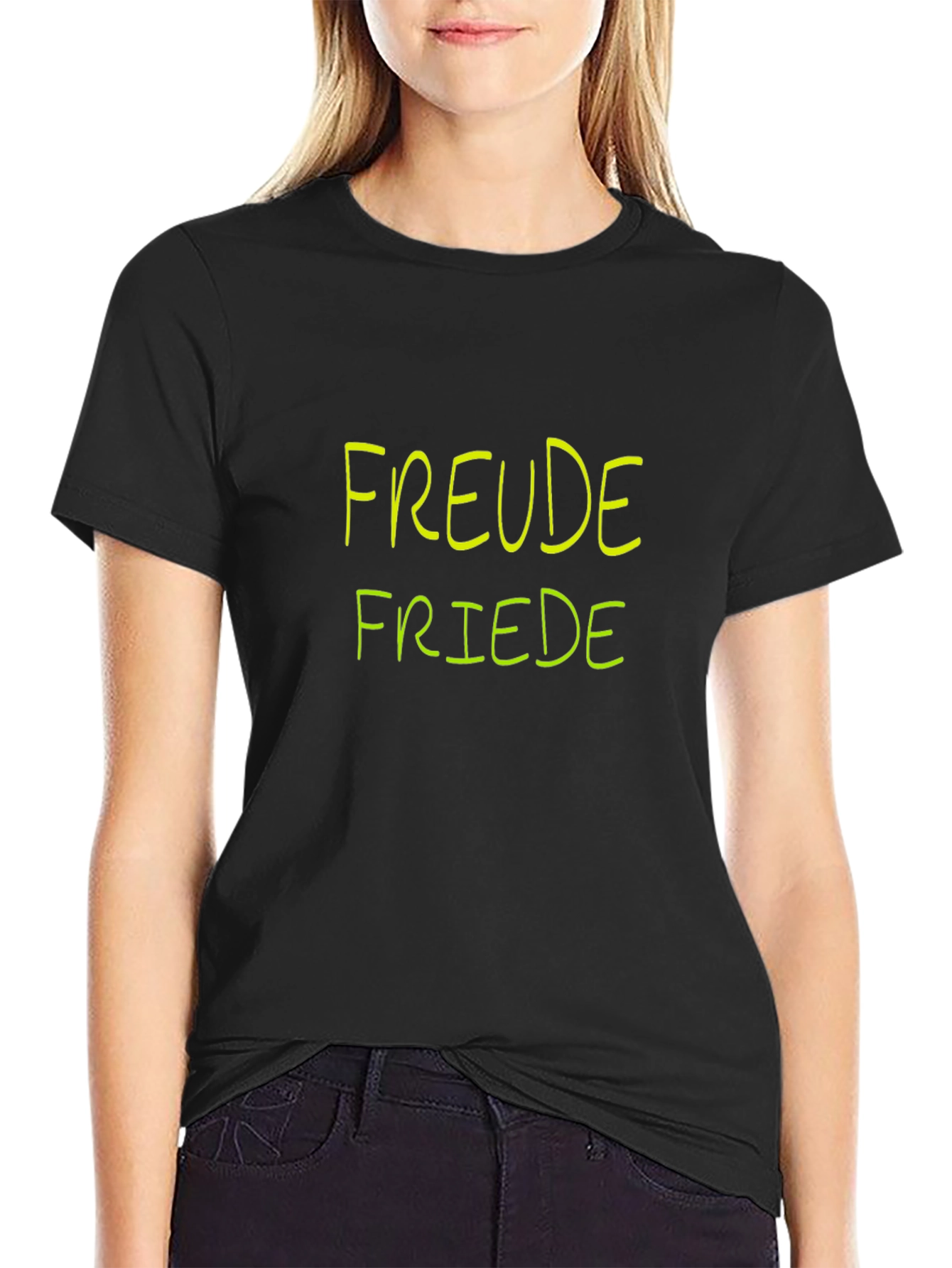 Freude Friede Graphic Tee - Black Cotton T-Shirt
