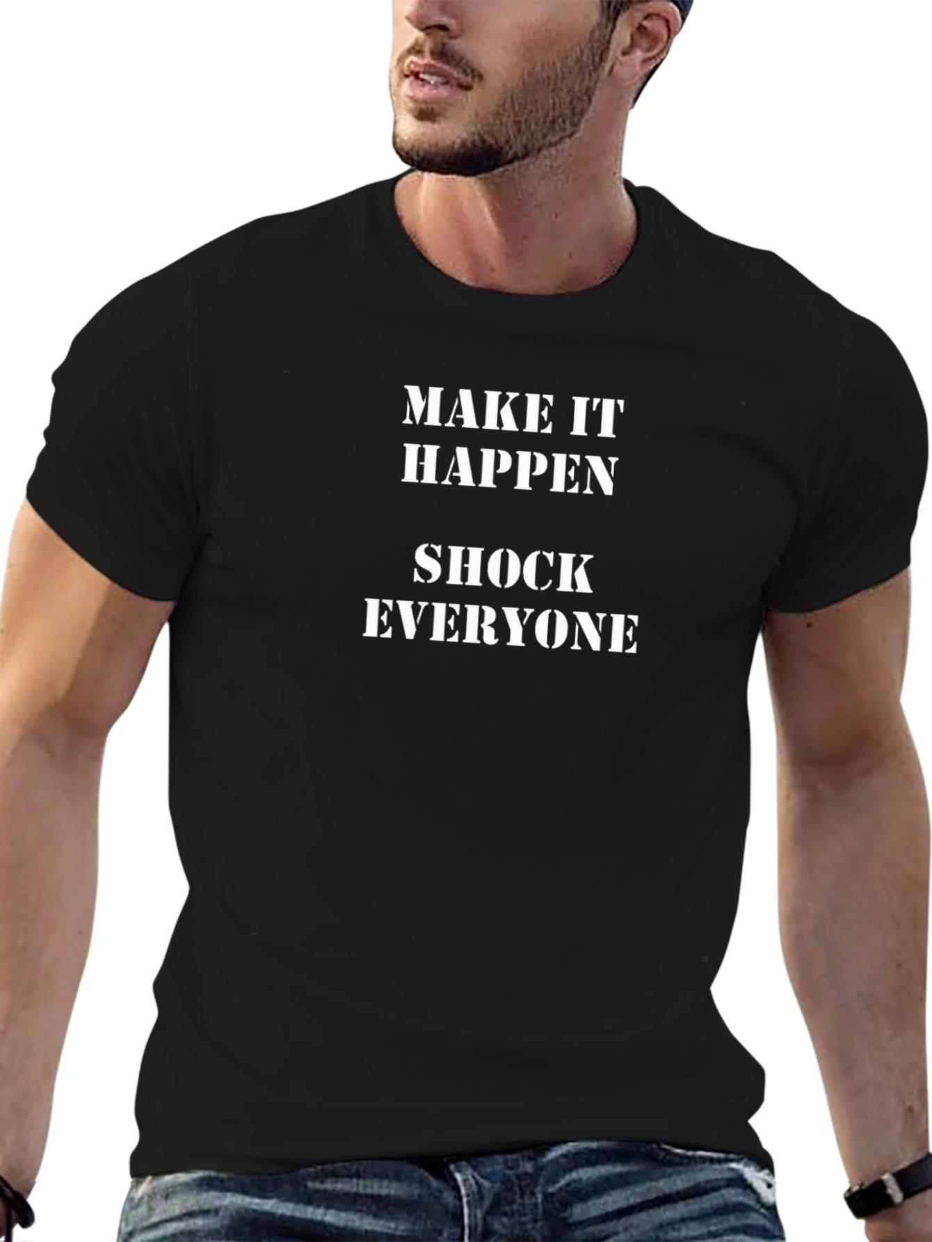Make it Happen Graphic Tee - Inspiring Black T-Shirt