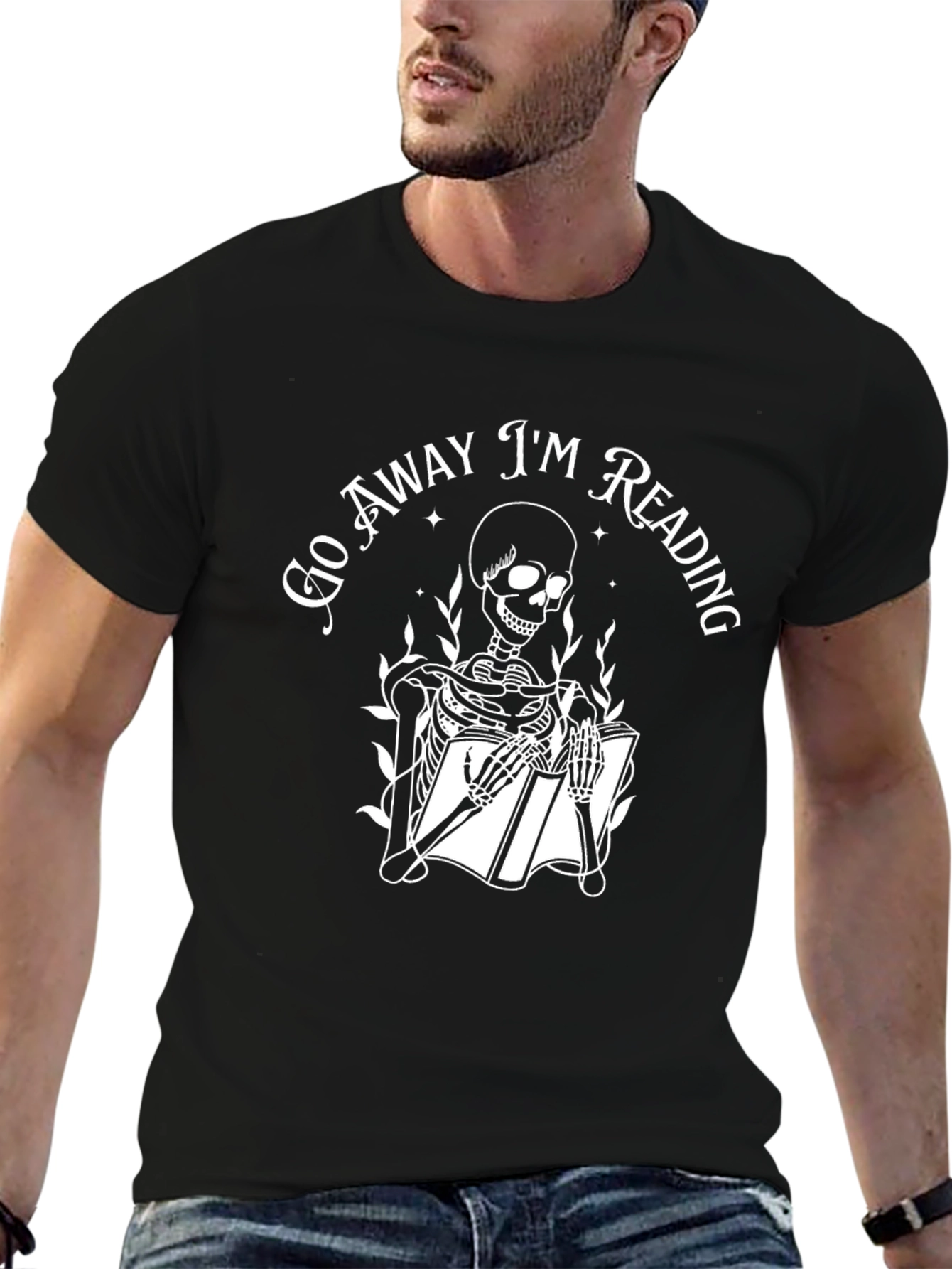Go Away Im Reading T-Shirt Skeleton Reader Tee
