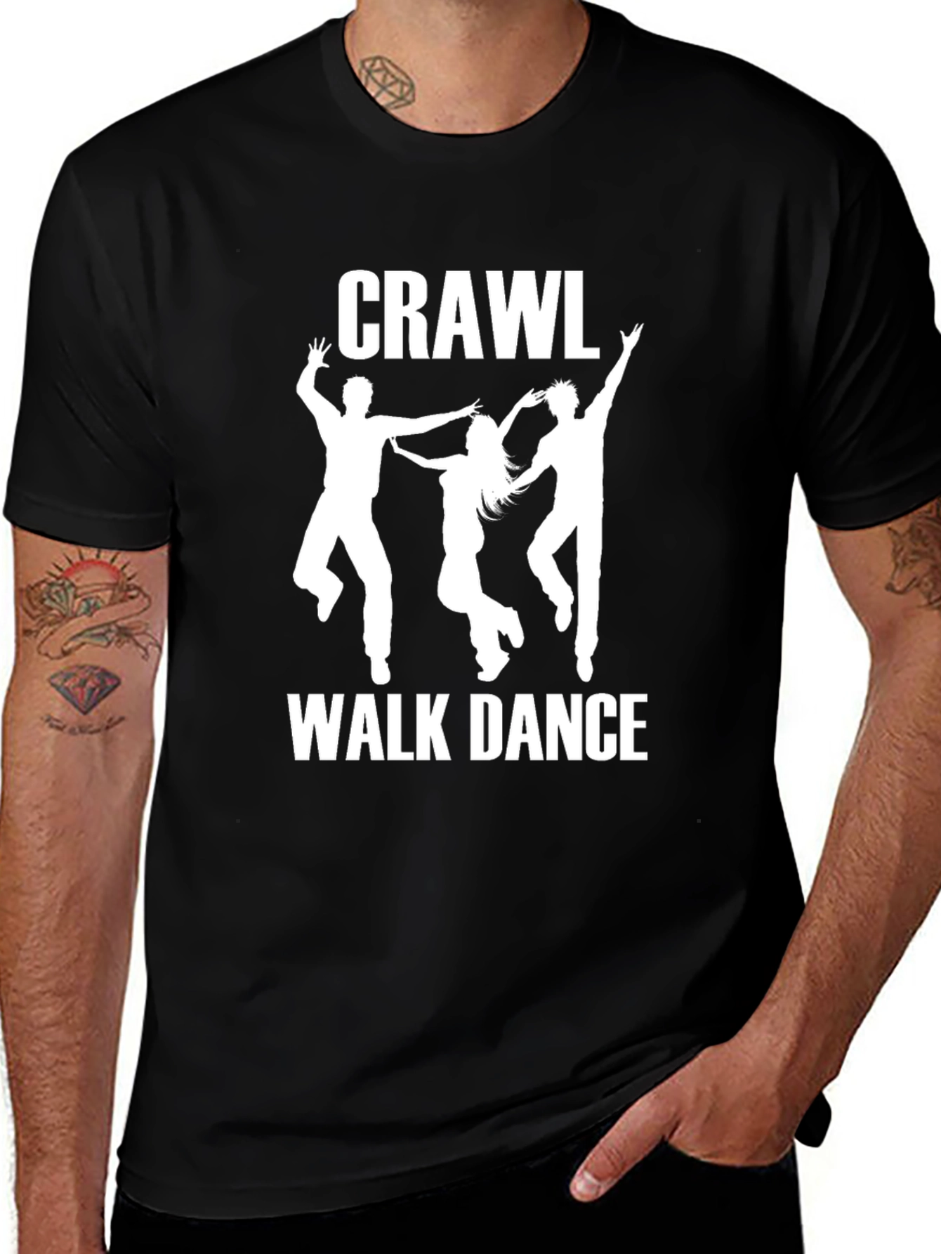 Crawl Walk Dance Graphic Tee - Funny Party Shirt