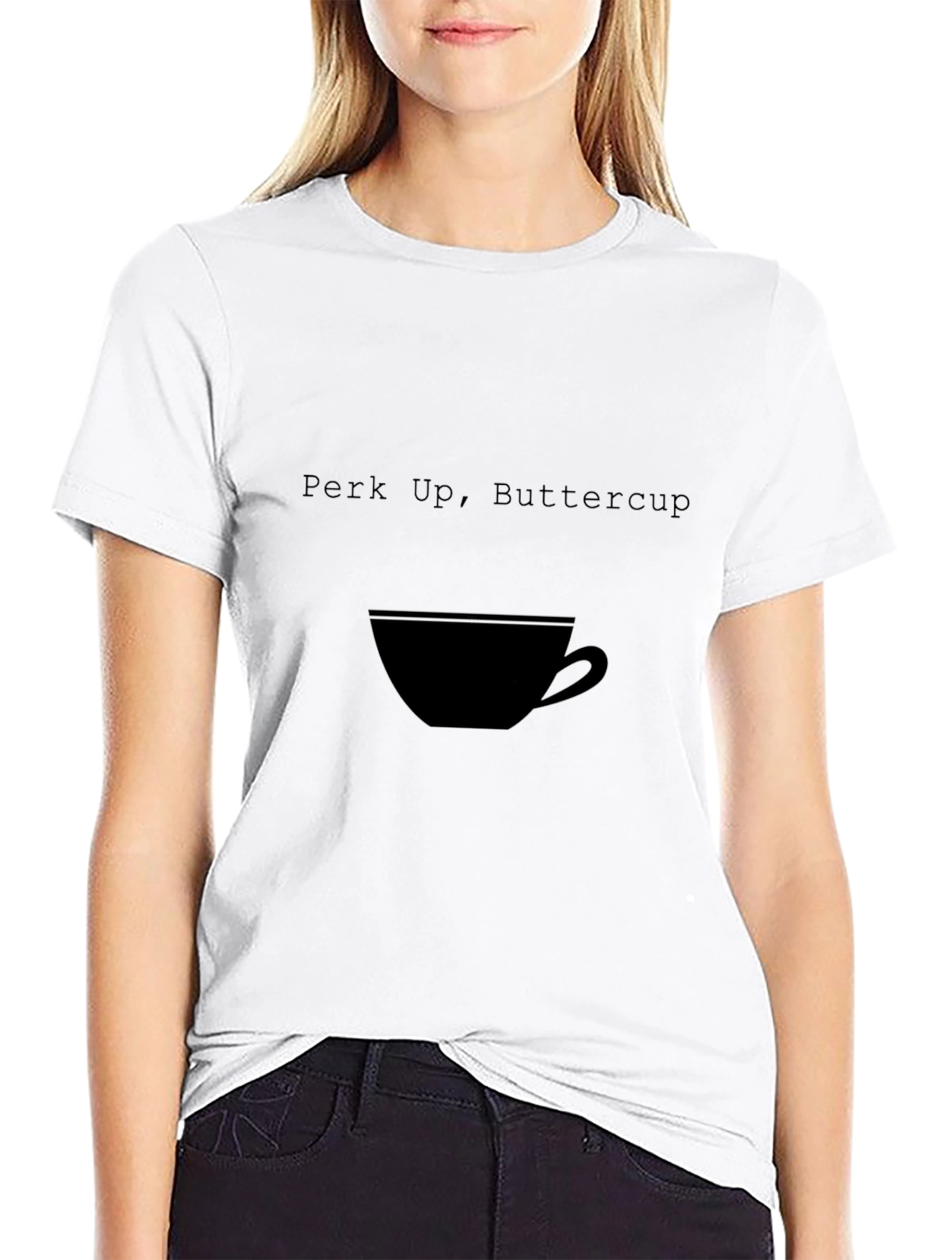 Perk Up Buttercup Black Graphic Tee