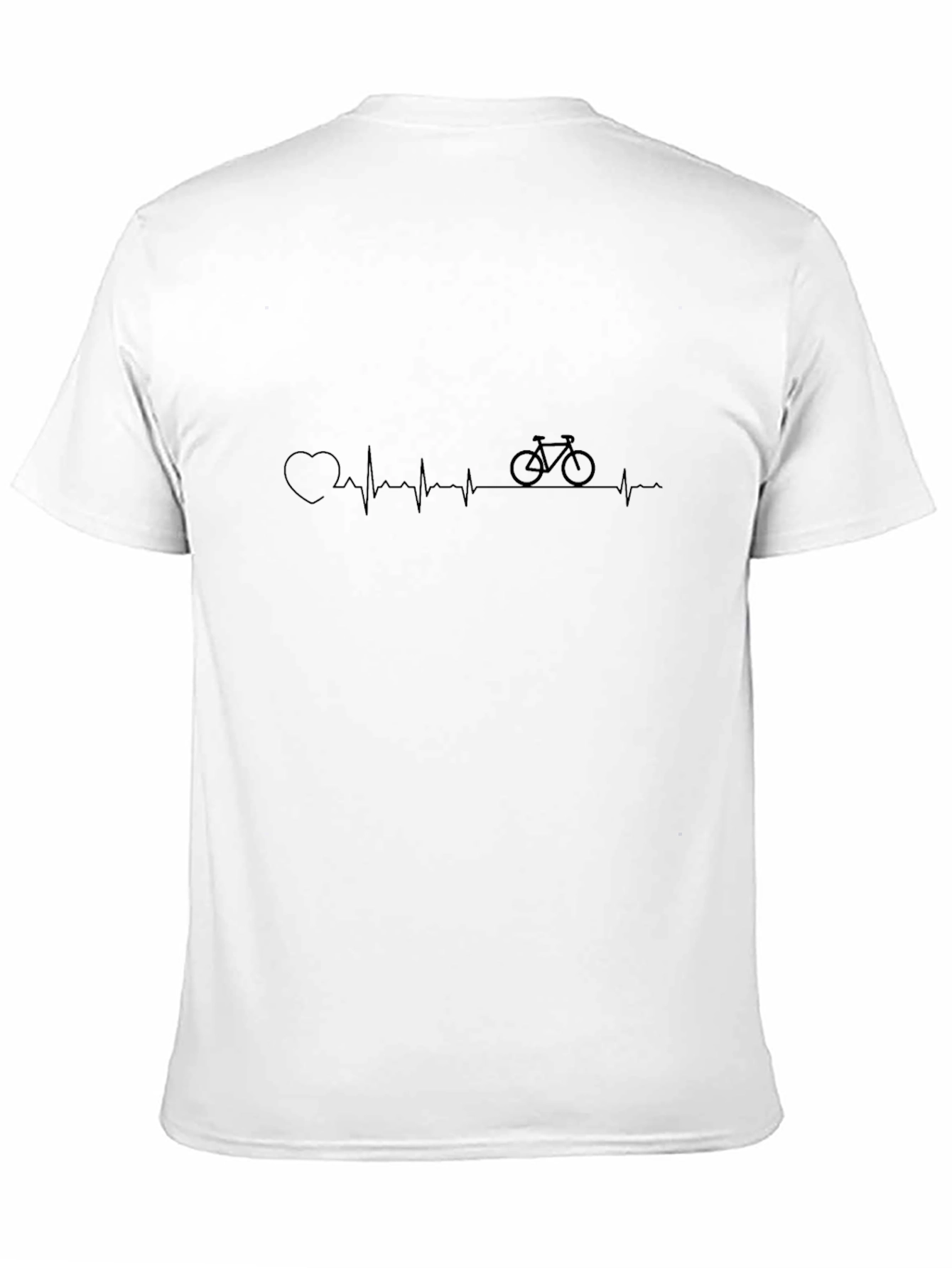 Heartbeat Bicycle Graphic Tee - Black Casual T-Shirt