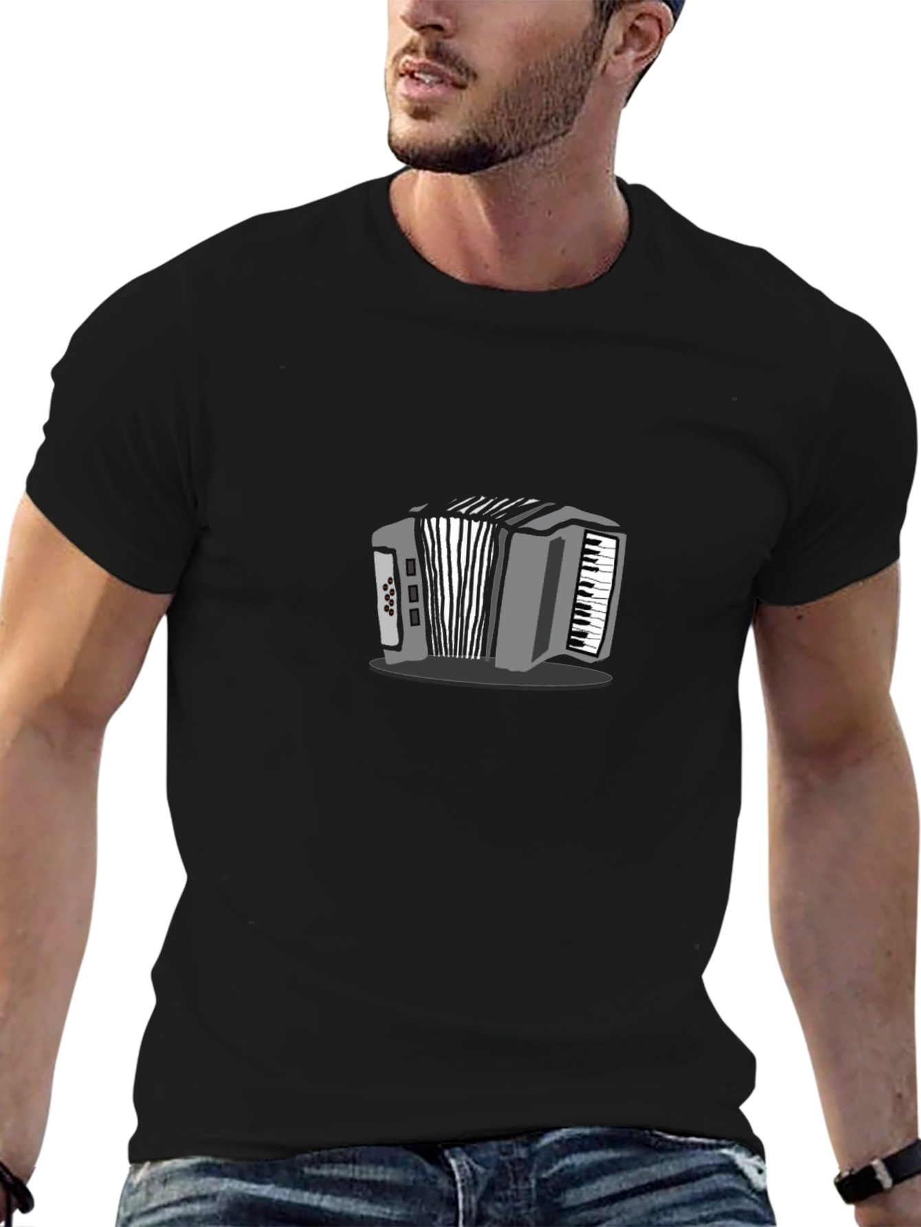 Accordion Graphic T-Shirt - Black Unisex