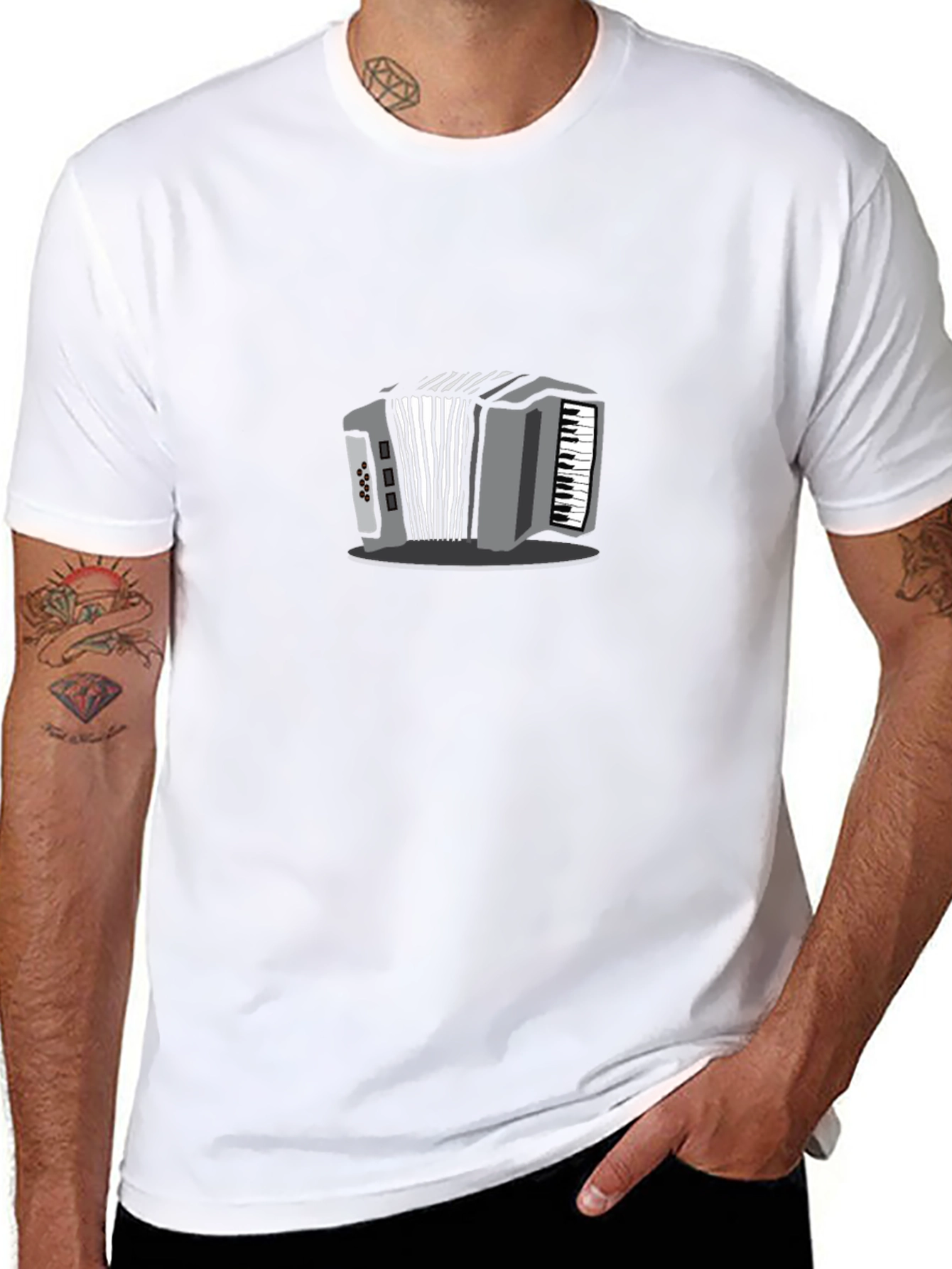 Accordion Graphic T-Shirt - Black Unisex