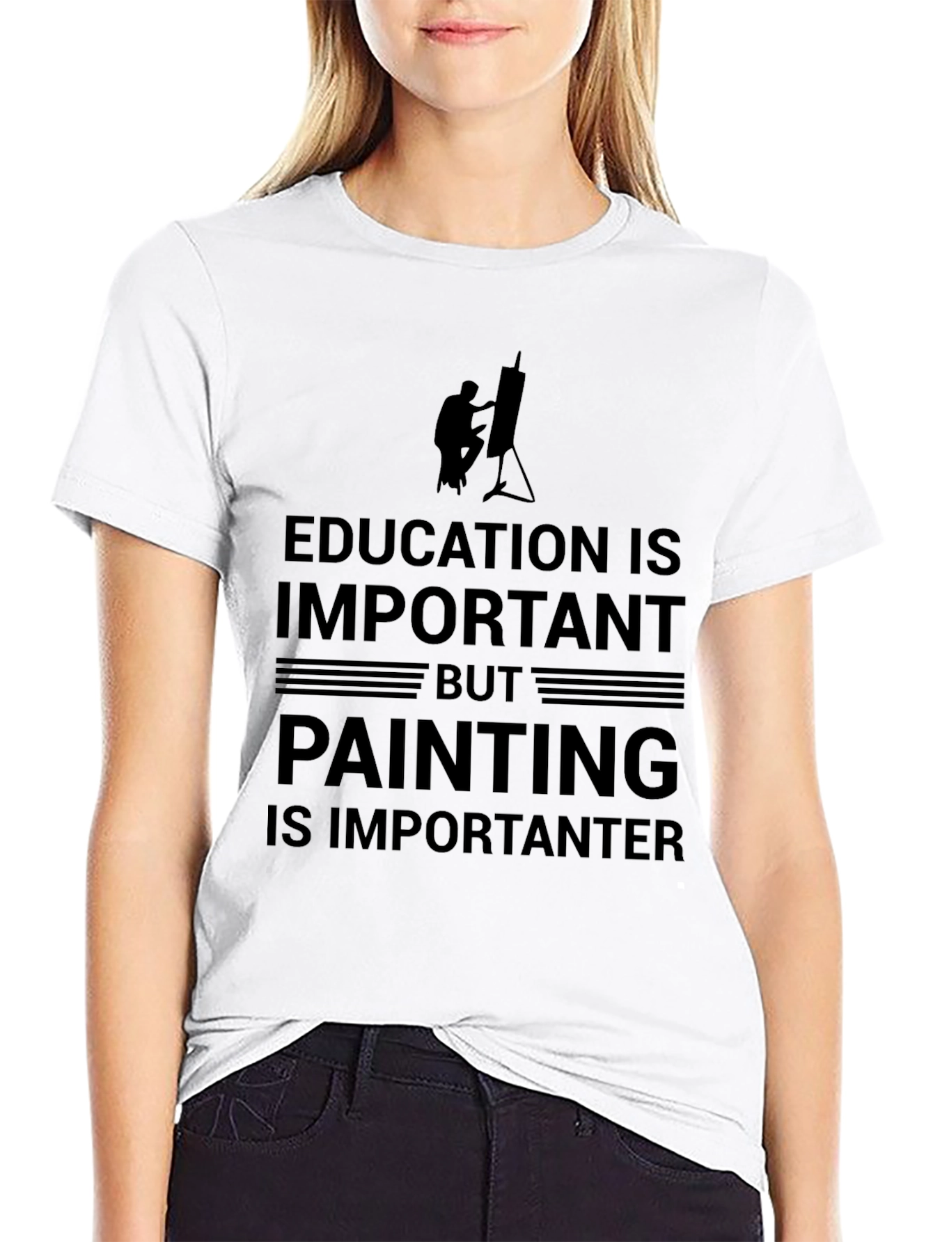 Education vs Painting T-Shirt