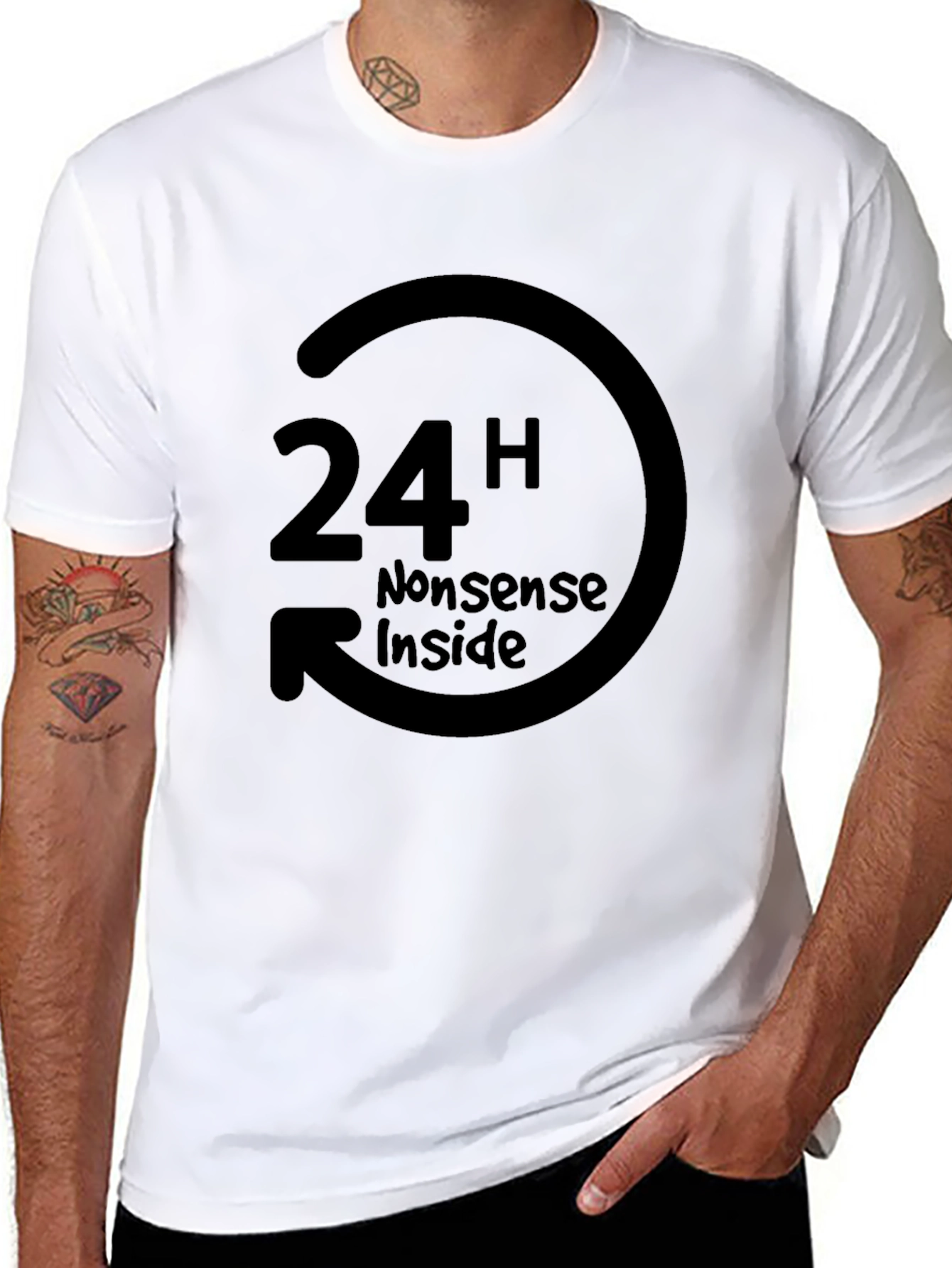 24H Nonsense Inside Black Graphic Tee
