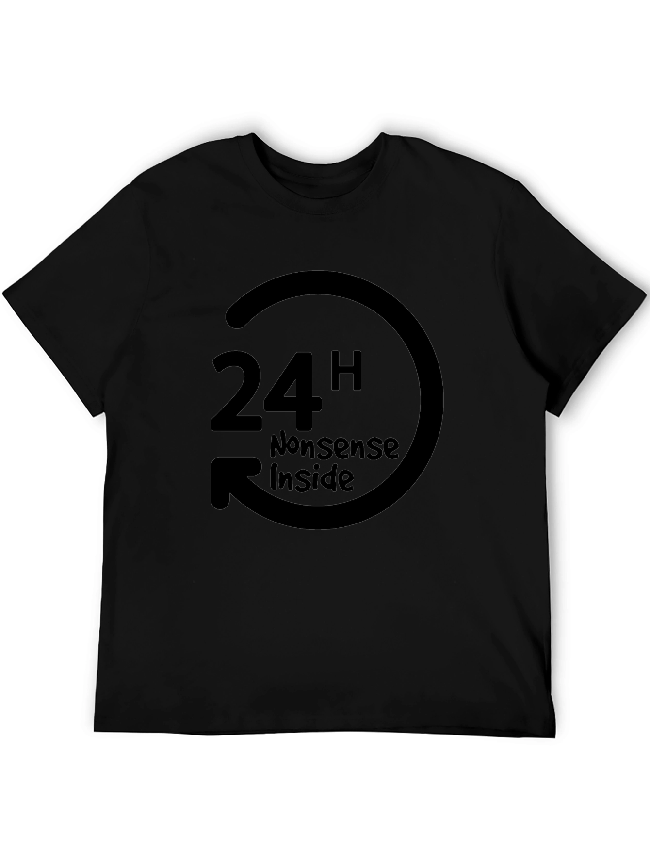 24H Nonsense Inside Black Graphic Tee
