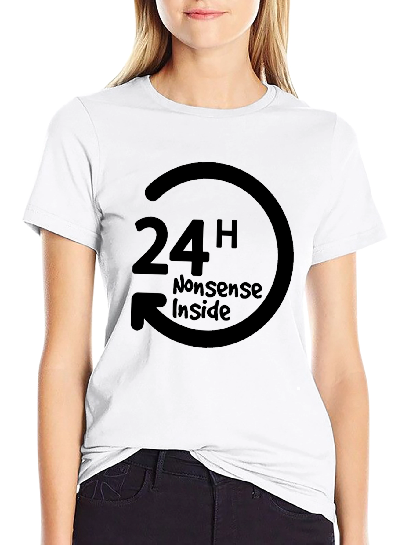 24H Nonsense Inside Black Graphic Tee