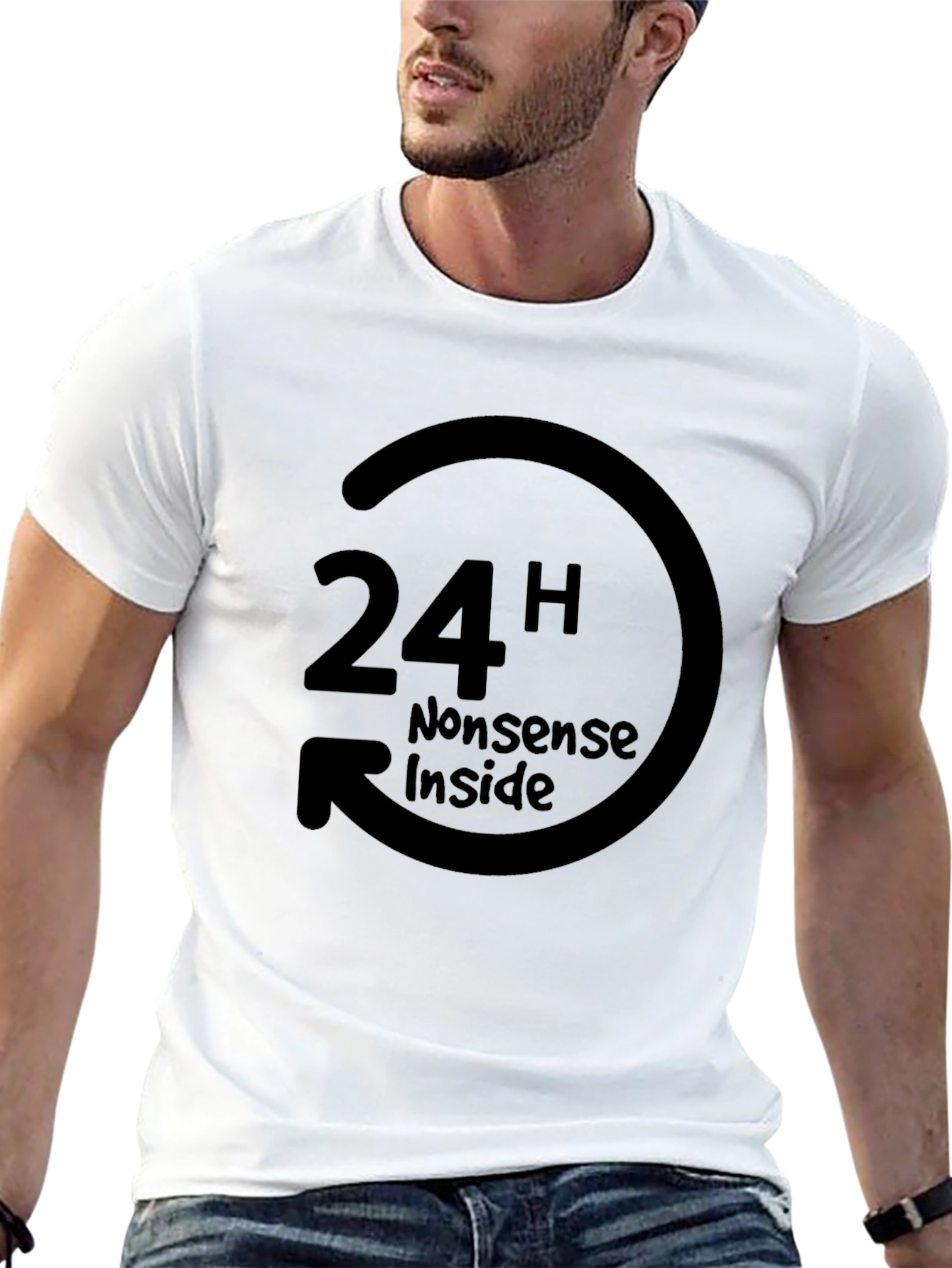24H Nonsense Inside Black Graphic Tee