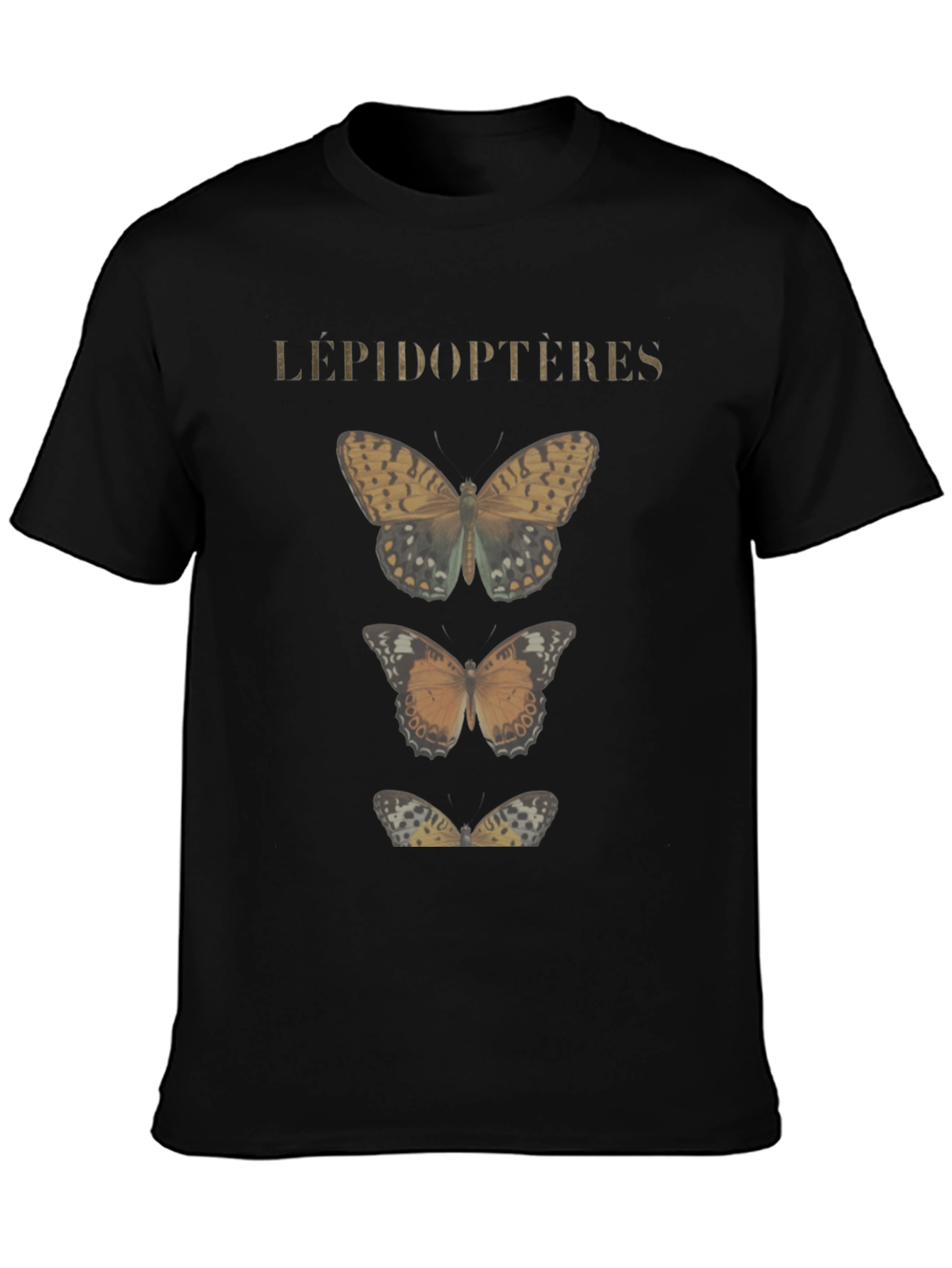 Lepidopteres Butterfly Graphic T-Shirt - Black