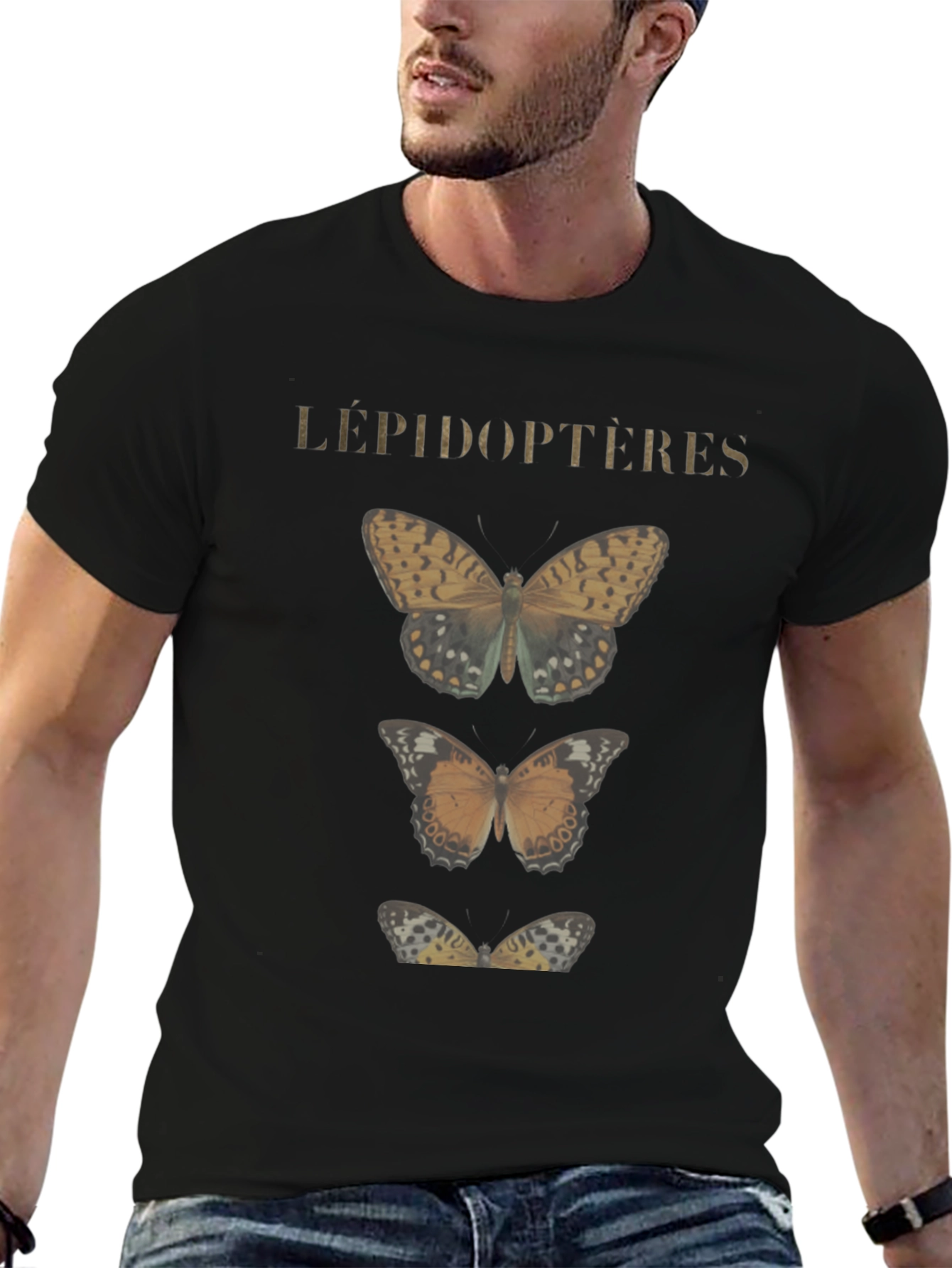 Lepidopteres Butterfly Graphic T-Shirt - Black