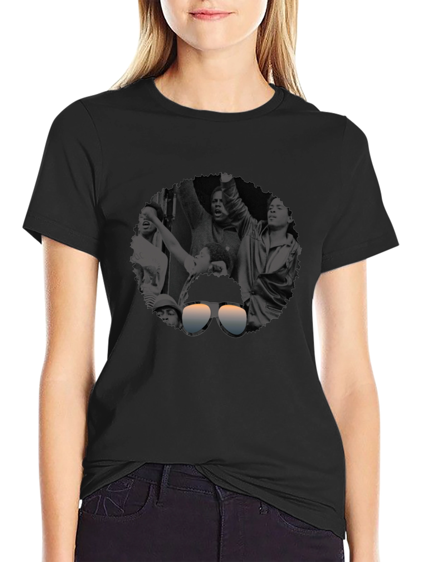 Retro Black & White Graphic Tee