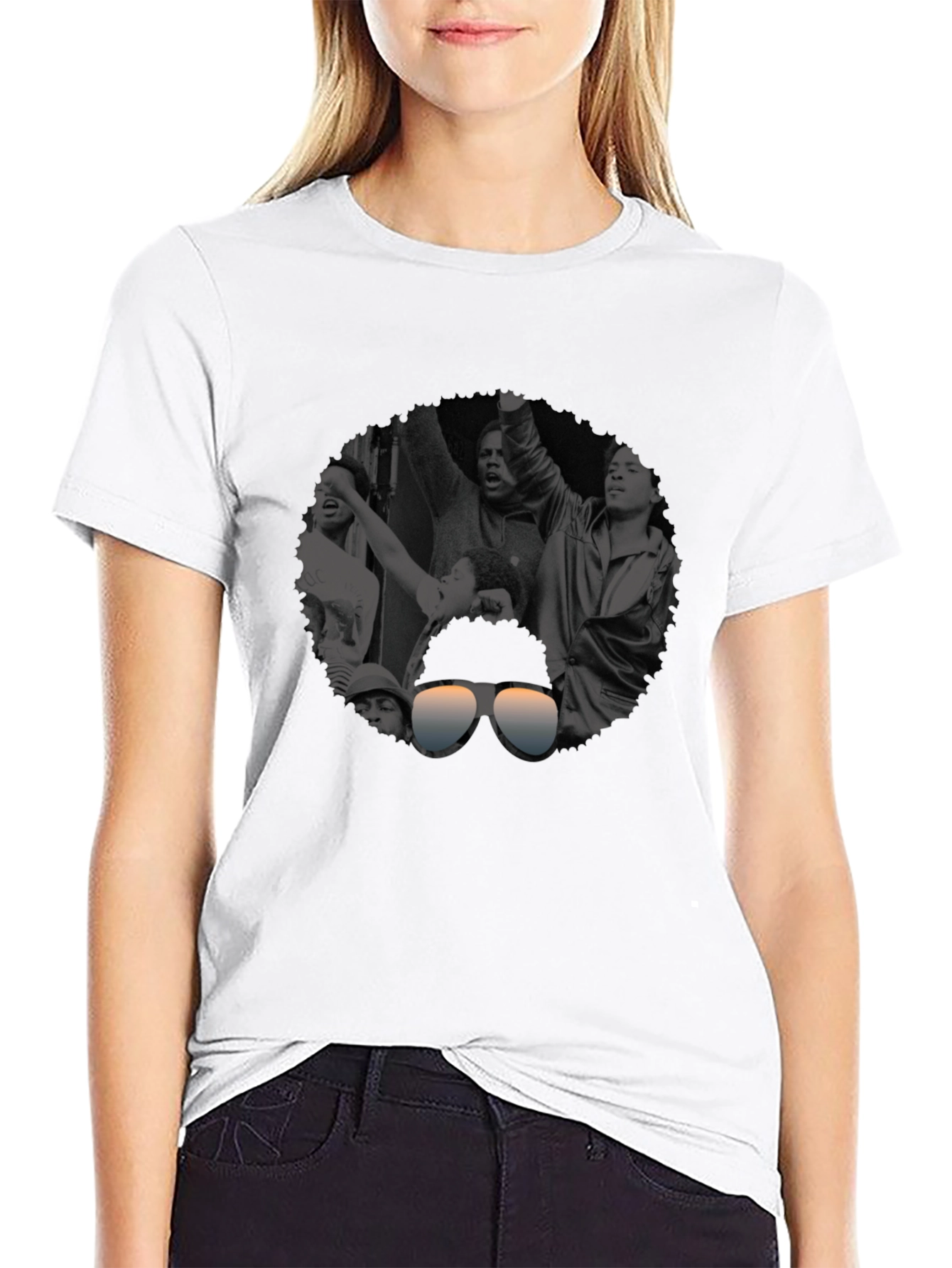 Retro Black & White Graphic Tee