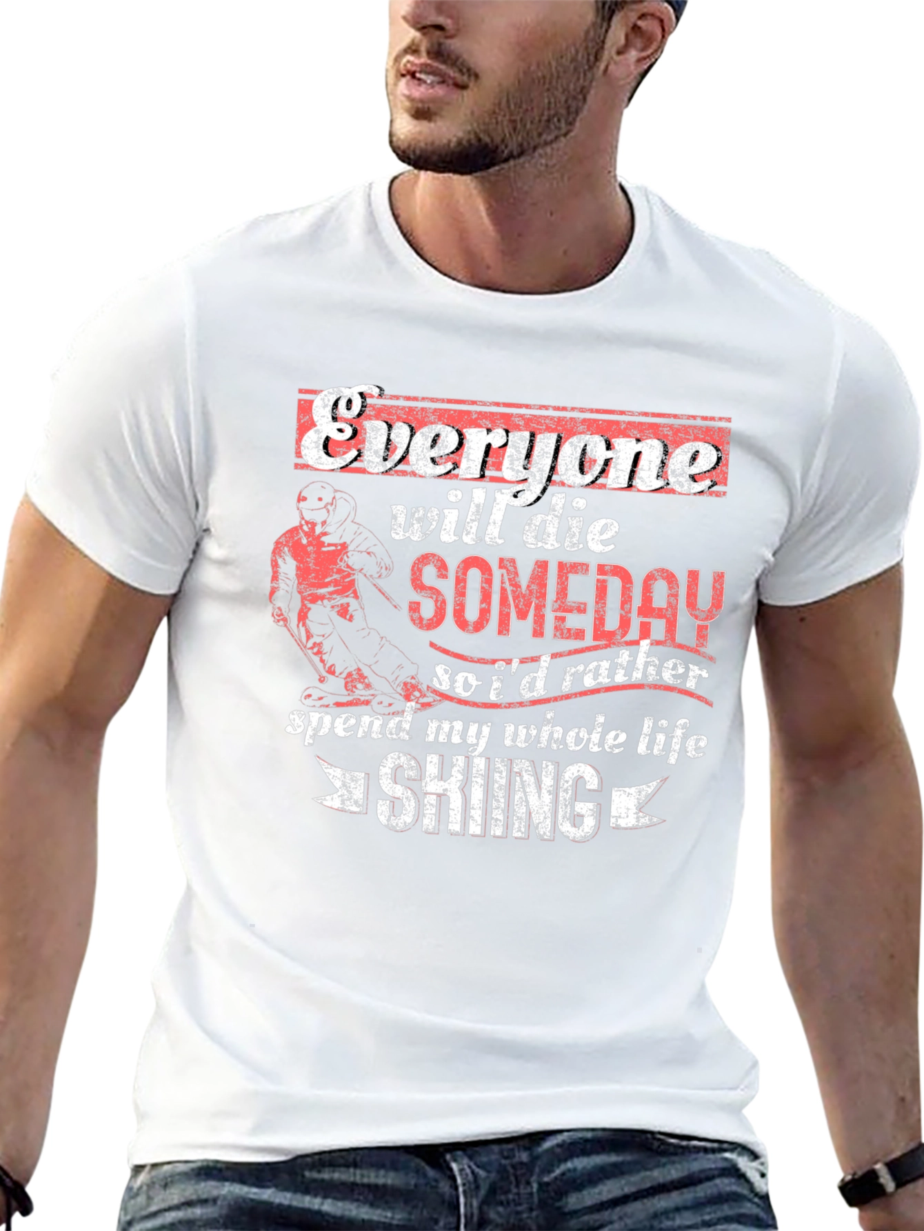 Skiing Lover Graphic Tee - Everyone Will Die Shirt