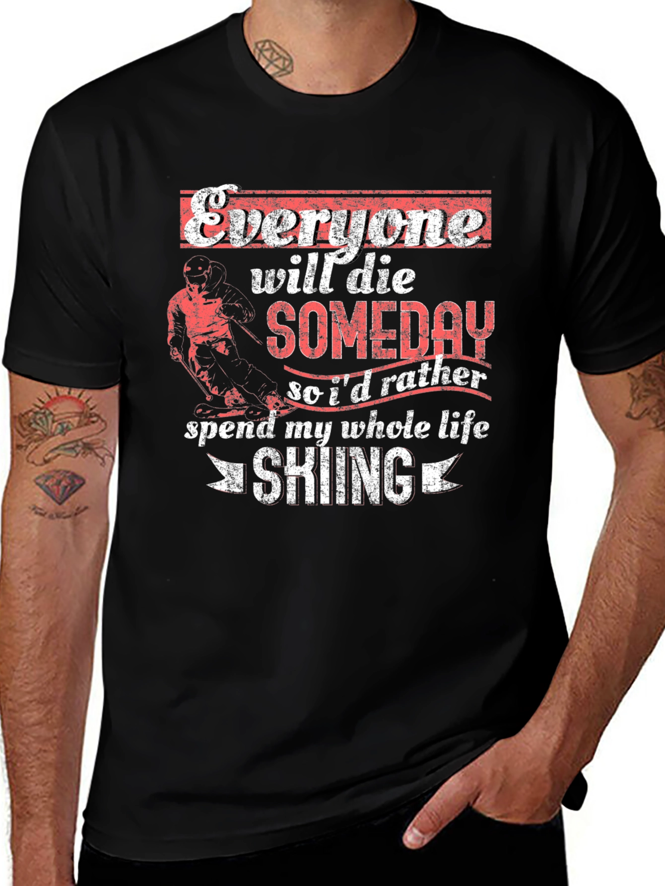 Skiing Lover Graphic Tee - Everyone Will Die Shirt