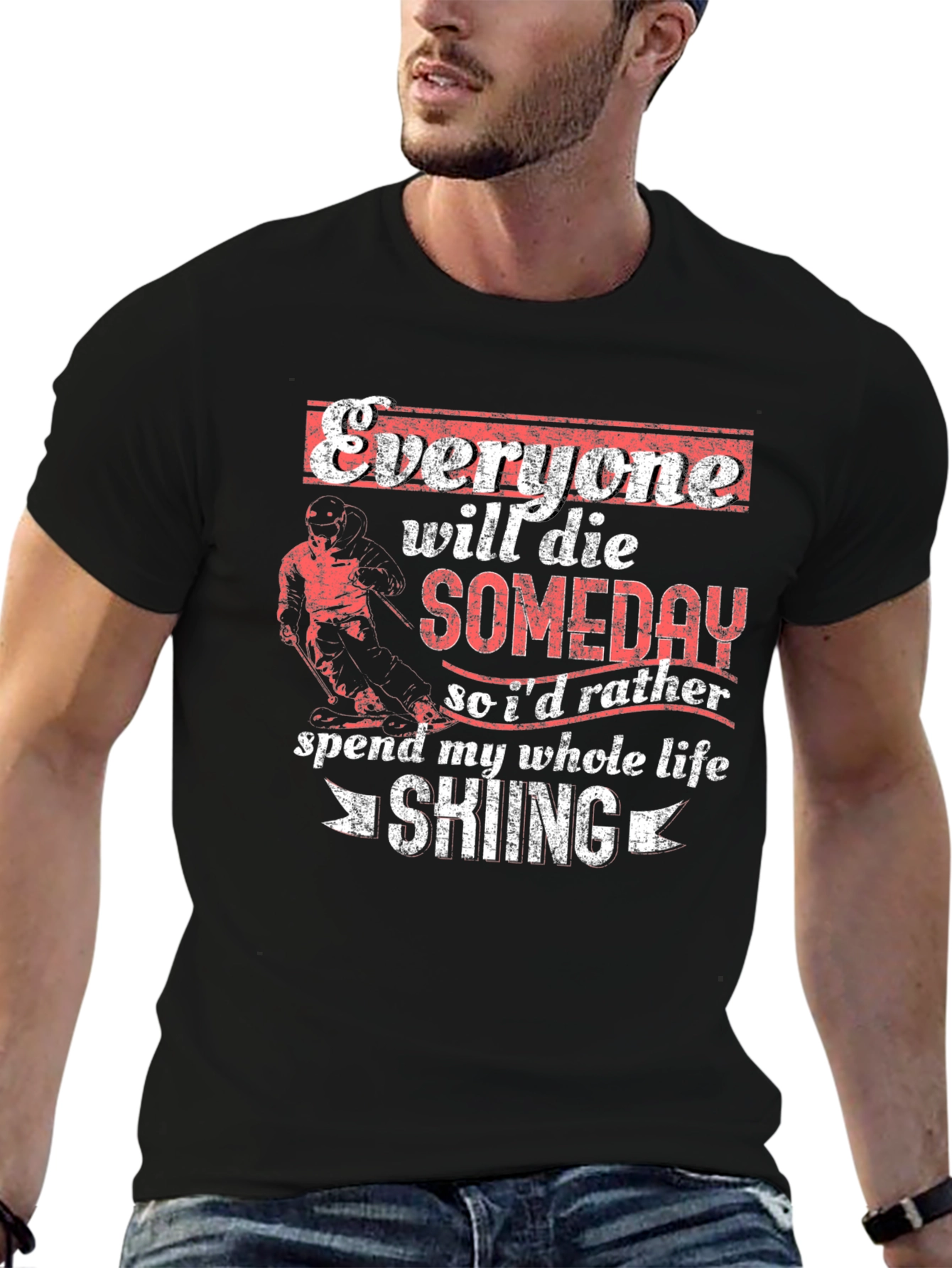 Skiing Lover Graphic Tee - Everyone Will Die Shirt