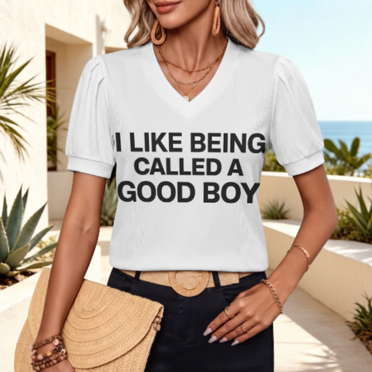 Good Boy Quote Graphic Tee, Bold Statement Shirt, Minimal Typography Top, Trendy Casual Streetwear Tee, Funny Aesthetic Graphic Shirt(z598)