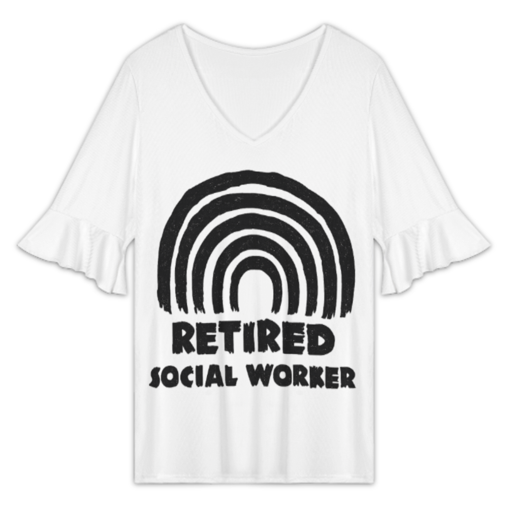 Retired Social Worker Rainbow Graphic Tee, Inspirational Retirement Shirt, Social Work Appreciation Gift, Cozy Casual Boho Style Top(z606)