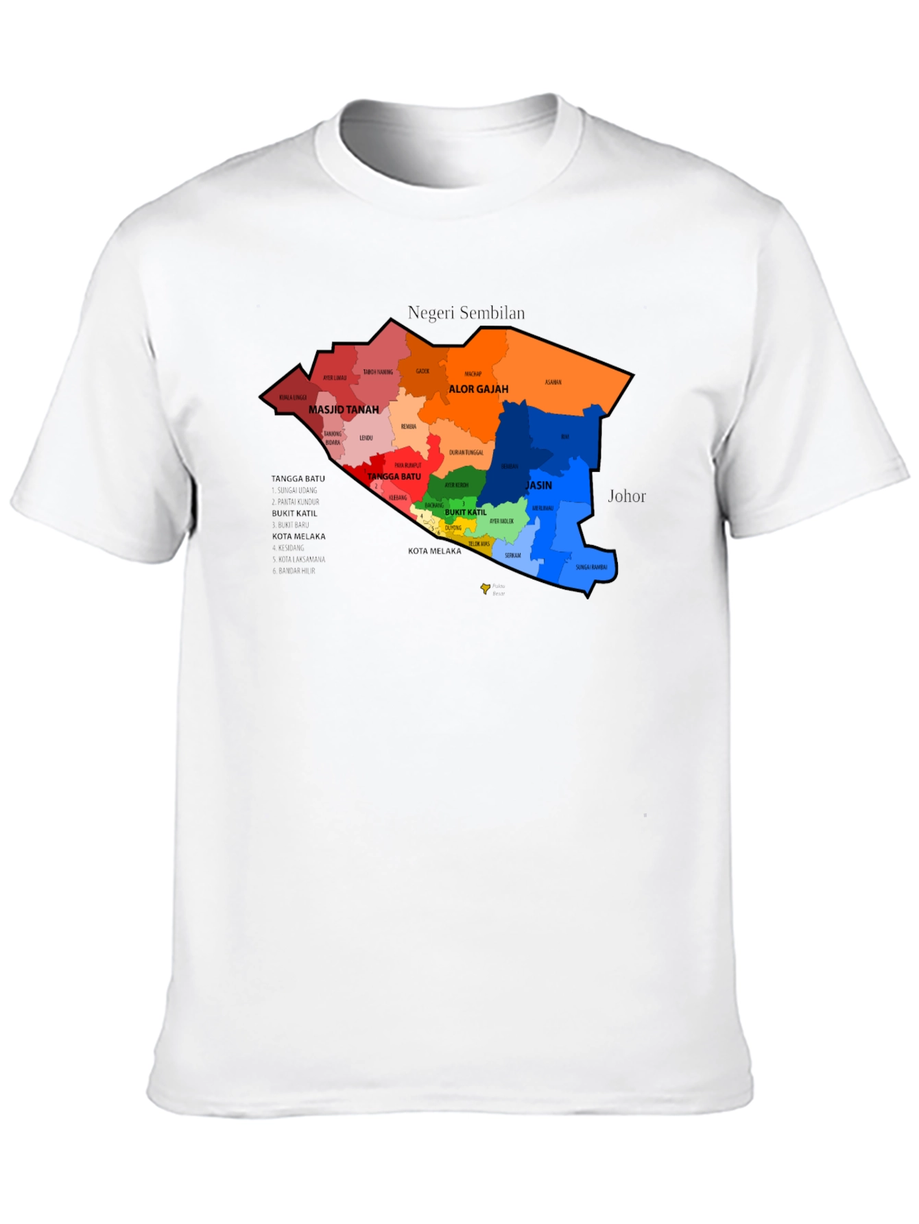 Melaka Map Graphic T-Shirt