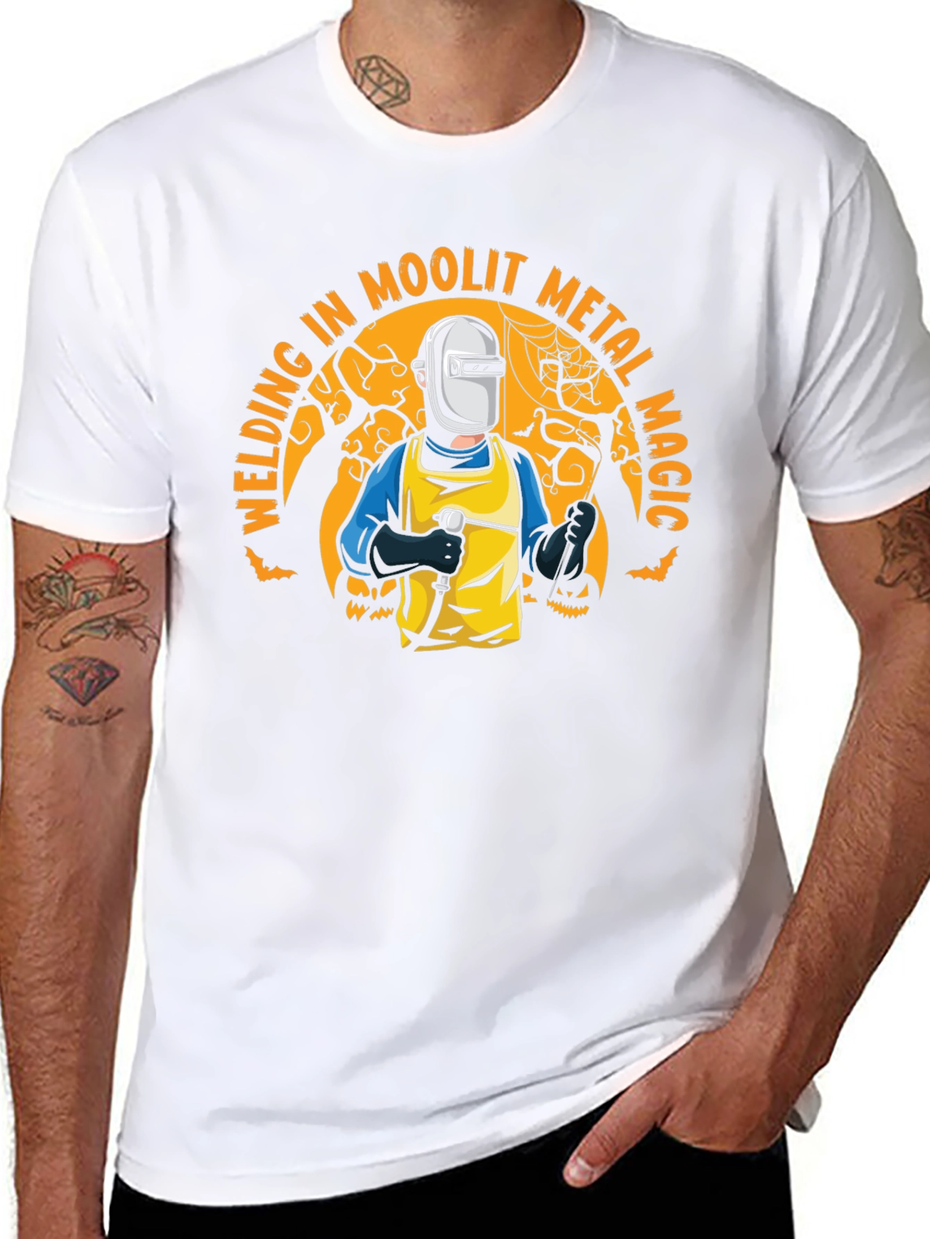 Welding in Moolit Metal Magic Halloween T-Shirt