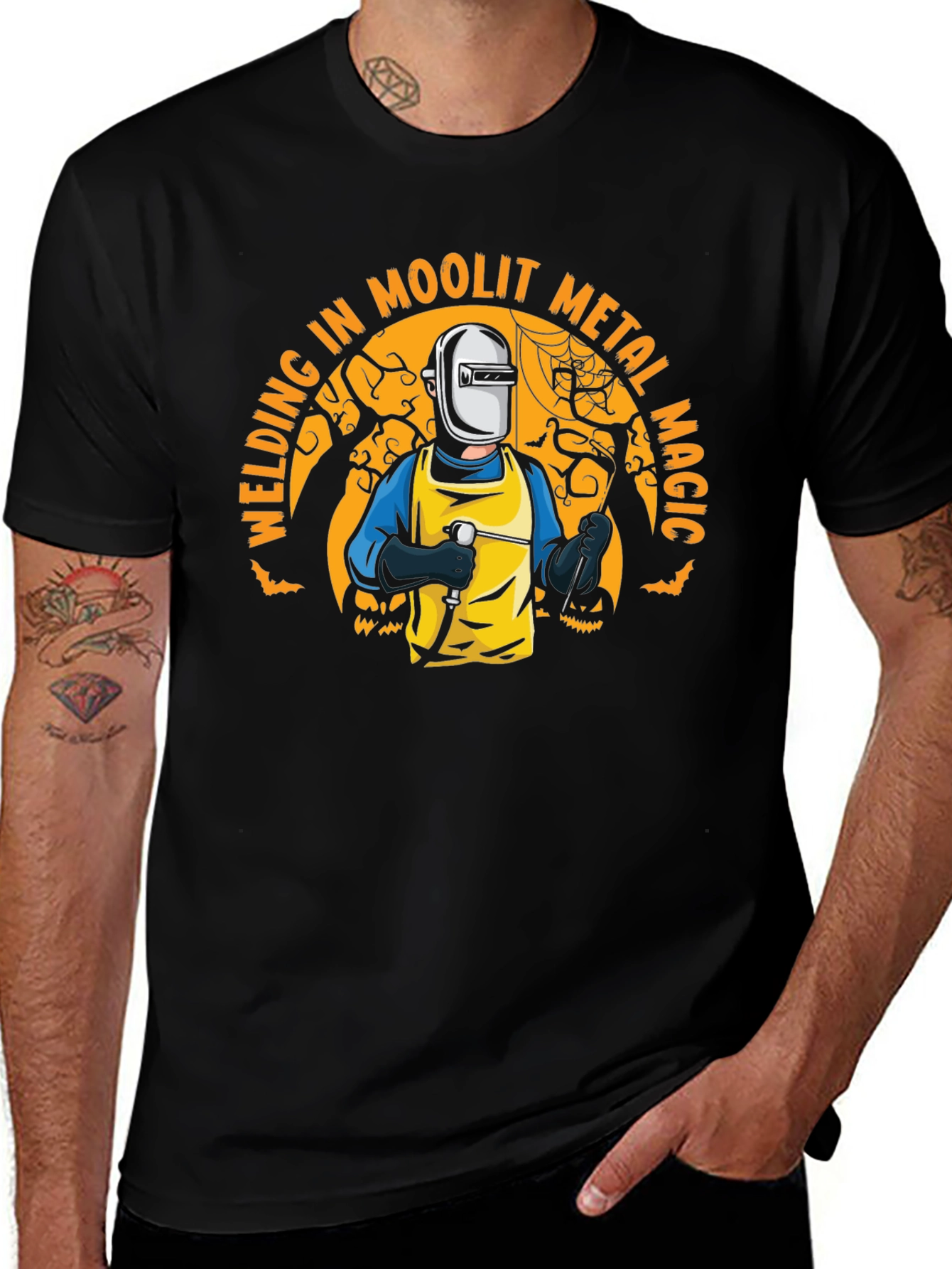 Welding in Moolit Metal Magic Halloween T-Shirt
