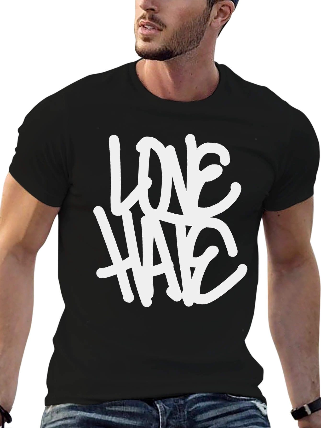 Love Hate Graphic Tee - Black