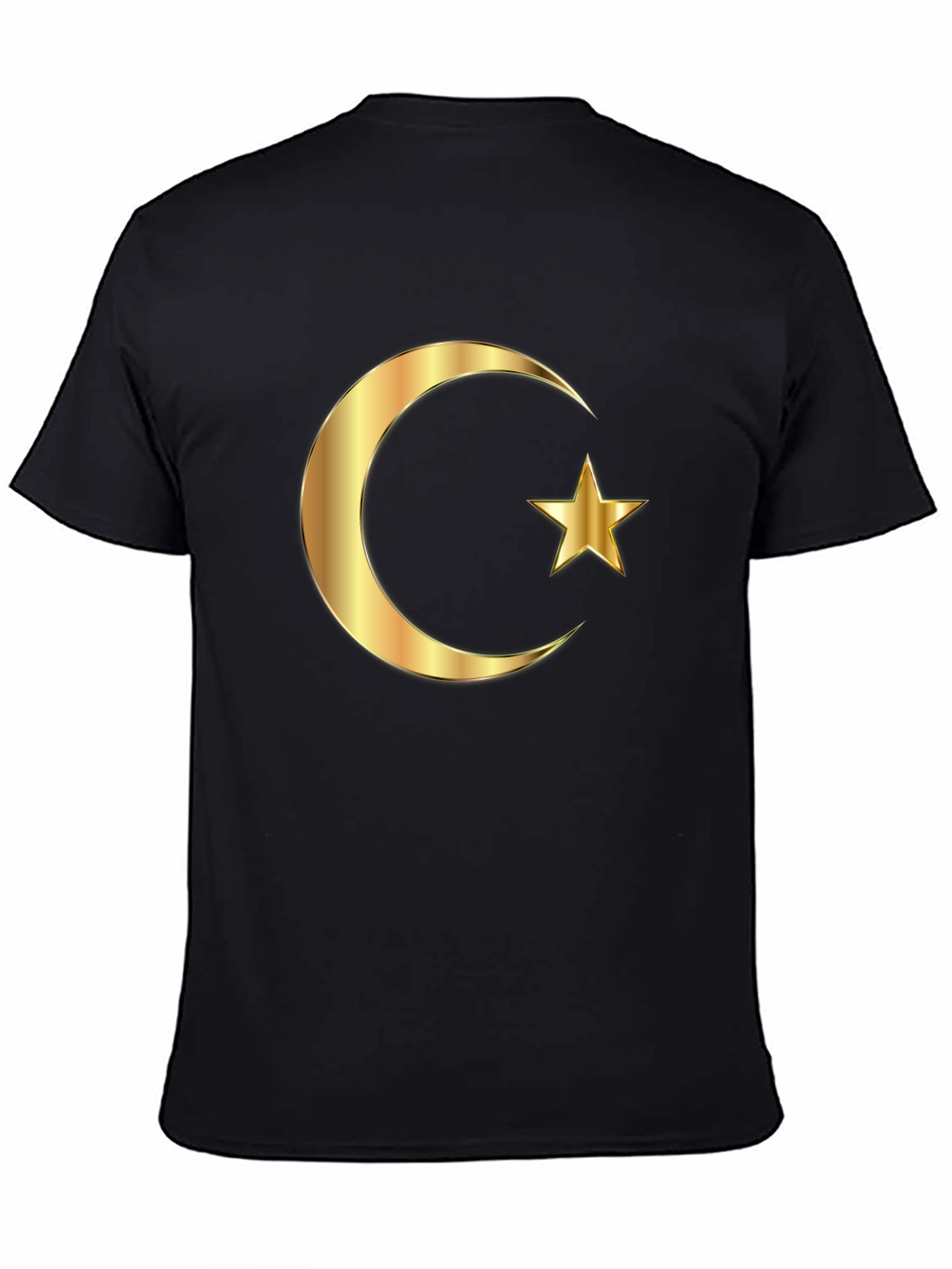 Crescent Moon & Star Graphic Black T-Shirt